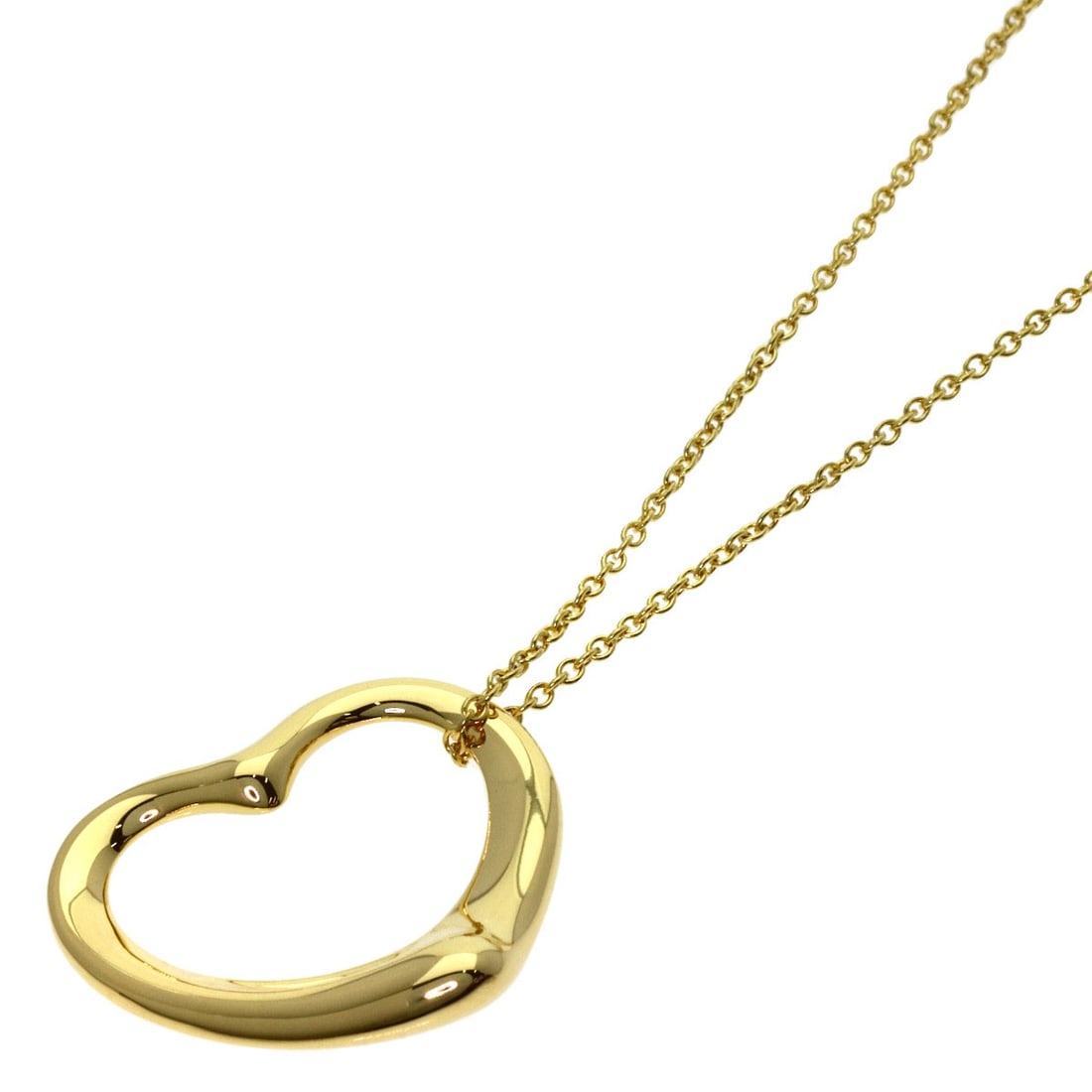 Yellow Gold Necklace Tiffany&Co Open Heart K18: Yellow Gold Necklace Tiffany&Co Open Heart K18 Yellow Gold Necklace Tiffany&Co Open Heart K18 is a stunning piece featuring K18 yellow gold material and an open exterior design. Measuring 15.7 inches