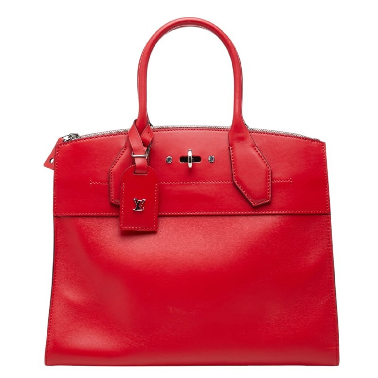 Handbag Leather Louis Vuitton: Handbag Leather Louis Vuitton Red Leather Louis Vuitton Handbag with Classic Design. This iconic handbag features a bold red color and a timeless design, measuring 25.5cm x 31cm x 13.5cm. Made from