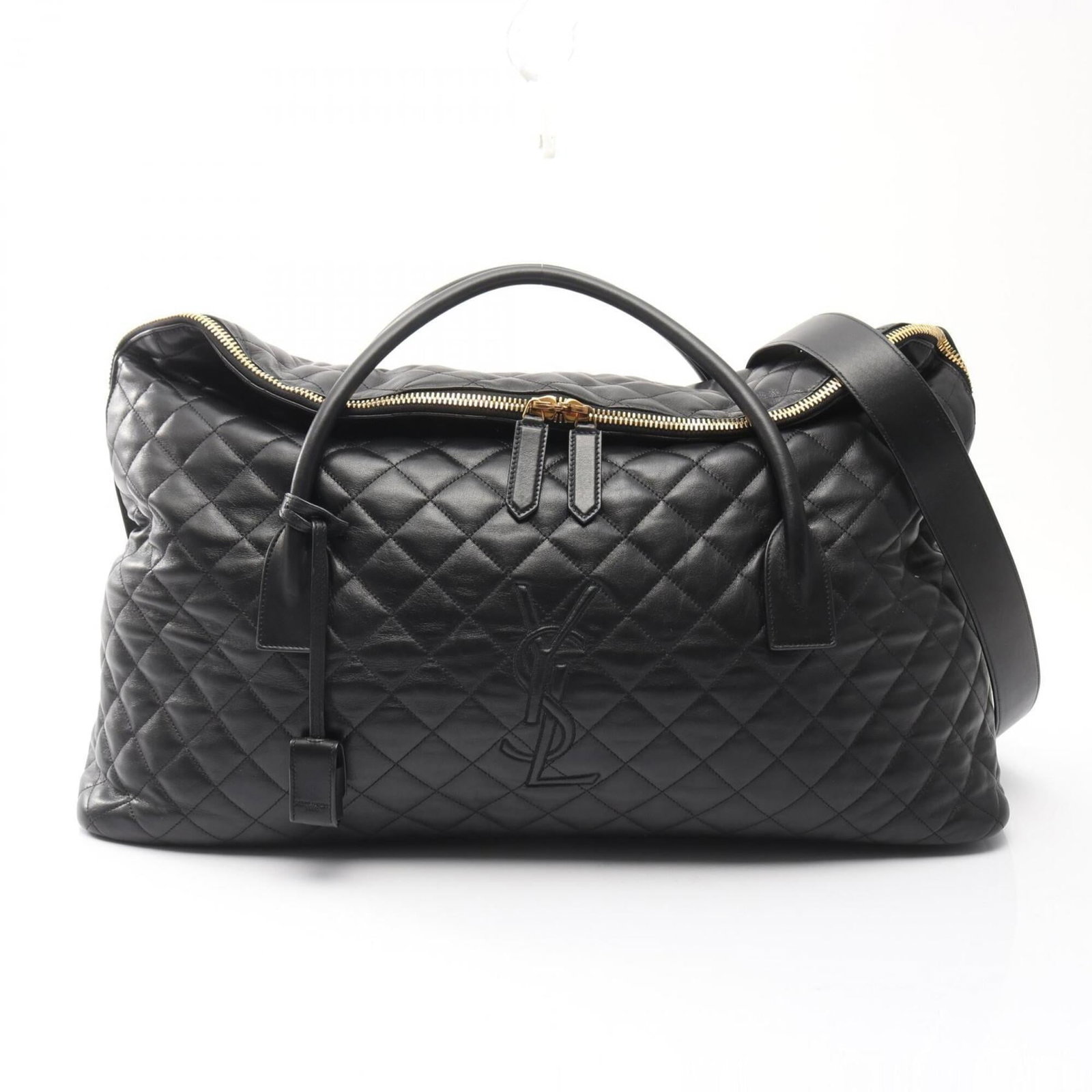 Saint Laurent Boston Bag Handbag Leather: Saint Laurent Boston Bag Handbag Leather Saint Laurent's iconic Boston bag is a timeless classic. Made from high-quality leather, this black handbag boasts a sleek and sophisticated design that