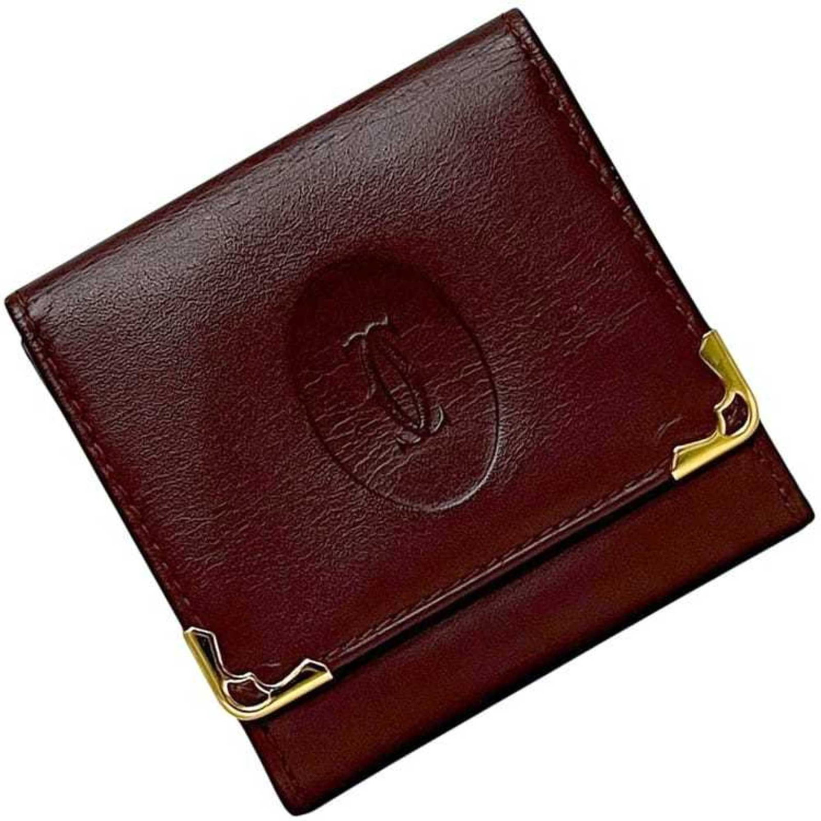 Coin Case Leather Purse Cartier: Coin Case Leather Purse Cartier Cartier Leather Coin Case Purse is a stylish and compact accessory, measuring 8.1cm x 8.2cm x 1.2cm, perfect for storing coins or small items. Made from high-quality le