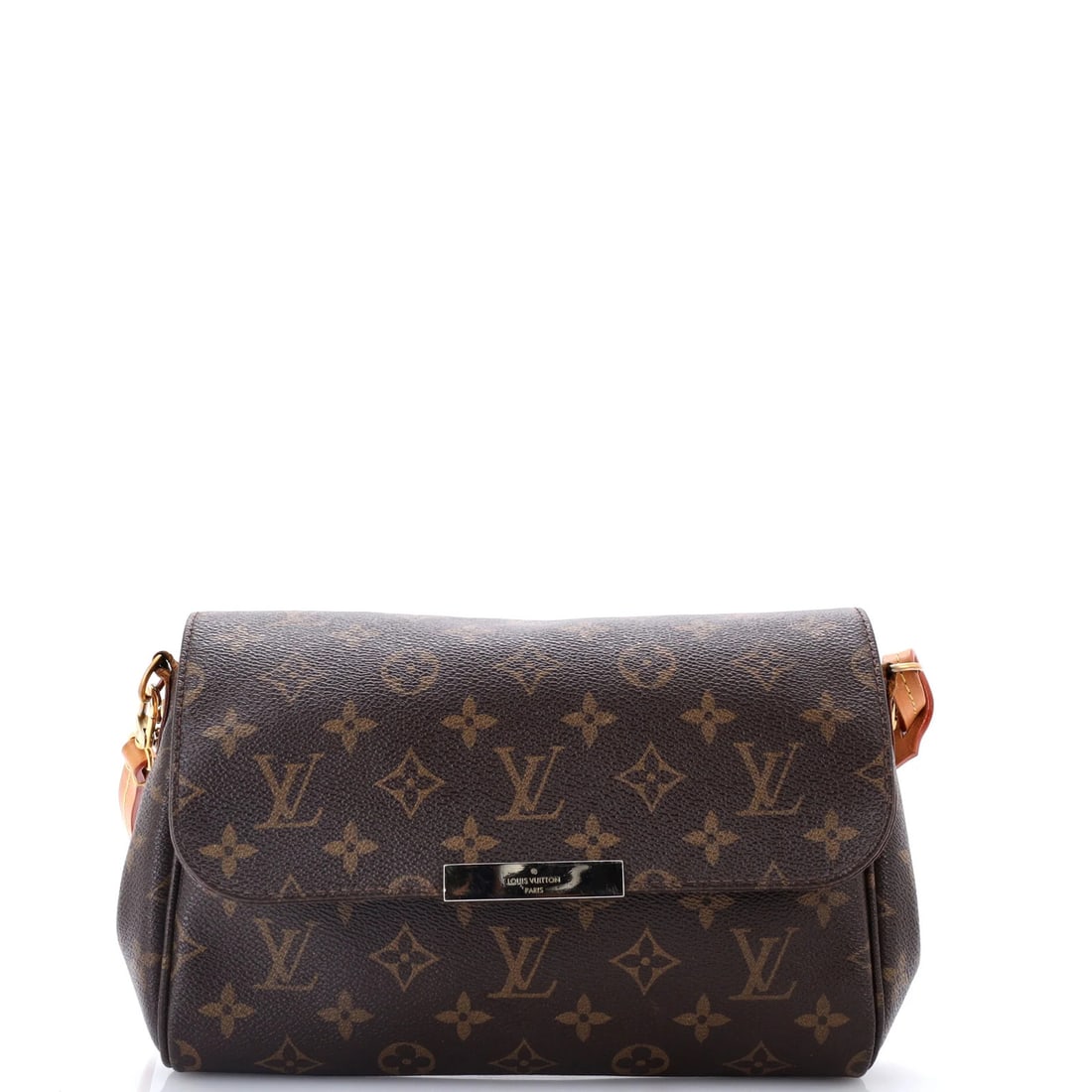Canvas MM Handbag Monogram Favorite Louis Vuitton: Canvas MM Handbag Monogram Favorite Louis Vuitton Canvas MM Handbag Monogram Favorite Louis Vuitton in Brown, featuring a classic cross body design with a gold-toned strap and burgundy interior. The s
