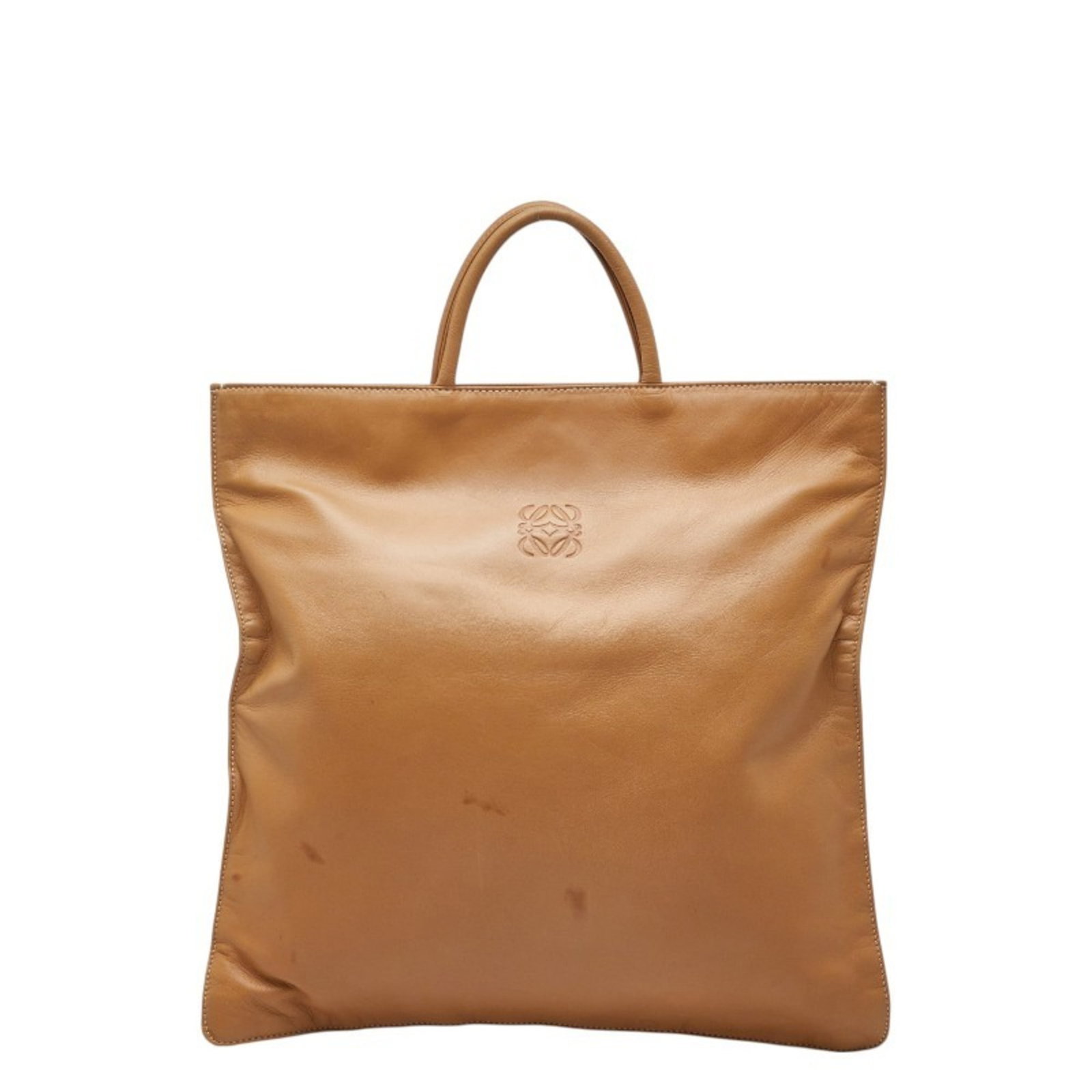 Loewe Tote Bag Leather Handbag: Loewe Tote Bag Leather Handbag Beige leather tote bag from Loewe, measuring 33cm x 33.5cm x 5.00mm. This classic design features high-quality leather construction and a timeless silhouette. Item Speci