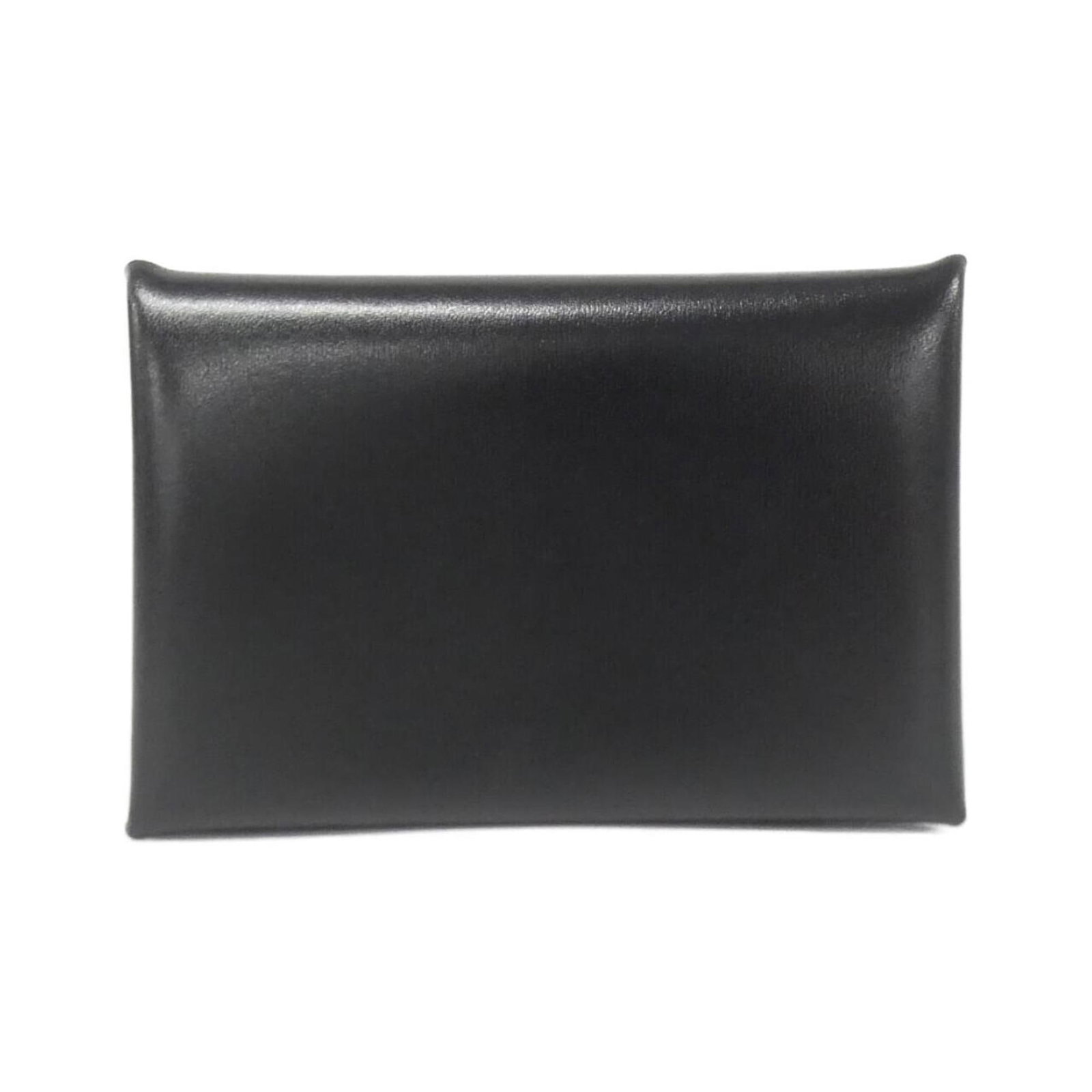 Calf Leather Box Case Hermes Card: Calf Leather Box Case Hermes Card Box calf leather case from Hermes, featuring a classic design with a black finish, measures 7cm x 10cm x 1.5cm. Made from high-quality box calf leather, this card