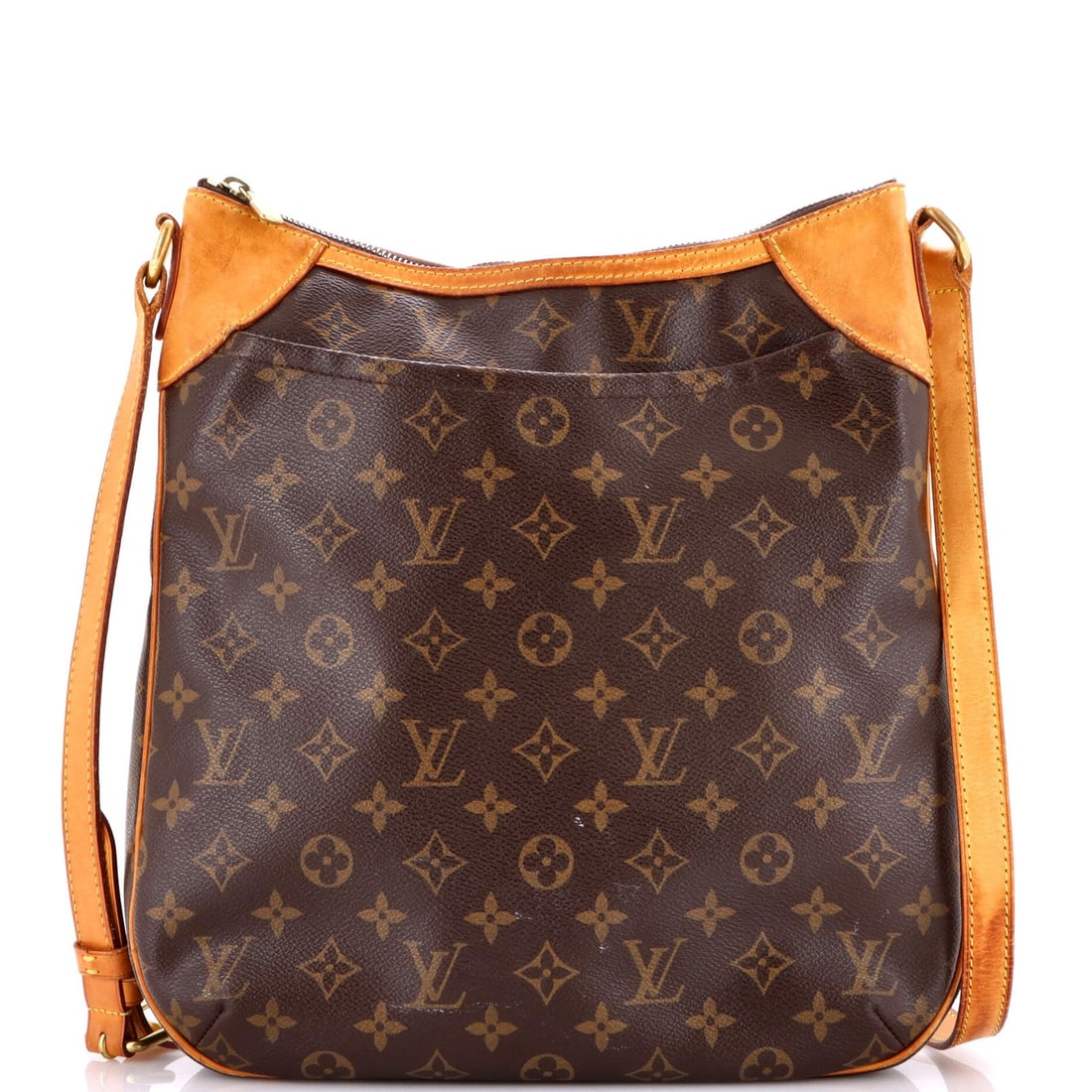 Louis Vuitton Canvas Monogram Handbag Odeon MM: Louis Vuitton Canvas Monogram Handbag Odeon MM Canvas Monogram Handbag Odeon MM - A Time-Tested Louis Vuitton ClassicBrown canvas exterior with heavy scuffs and edge wear, and brown interior with