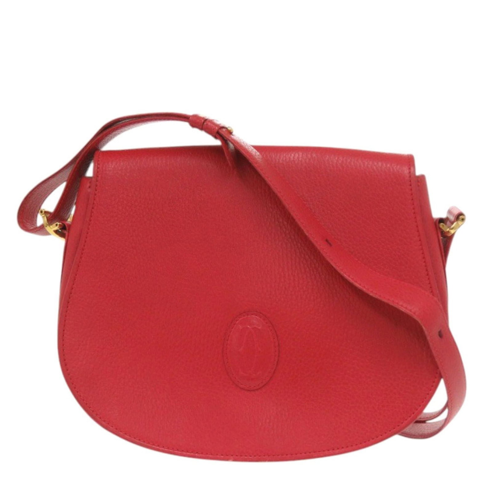 Shoulder Bag Cartier Leather: Shoulder Bag Cartier Leather Cartier Leather Shoulder Bag in Red. This 22cm x 28cm x 7cm shoulder bag features high-quality leather in a striking red color. With its classic design and timeless style,