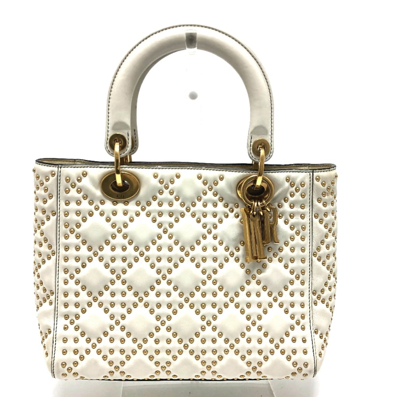 Handbag Leather Dior Christian: Handbag Leather Dior Christian This stunning white leather handbag from Christian Dior boasts a sleek design, measuring 20cm x 23cm x 10cm, with a 12.6inch handle and a shoulder strap that reaches