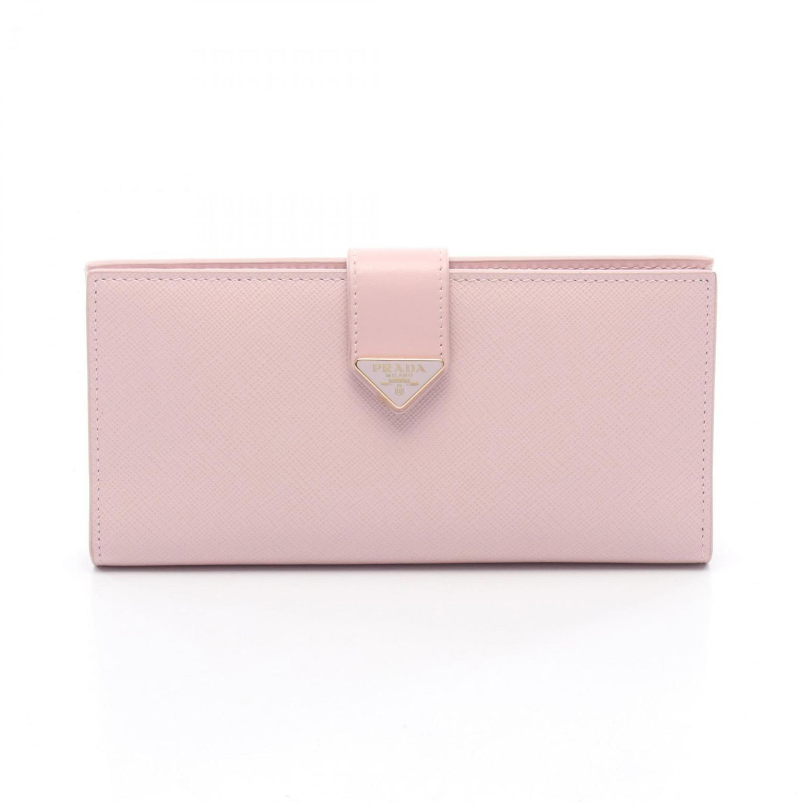 Prada Long Wallet (Bi-Fold) Leather: Prada Long Wallet (Bi-Fold) Leather Saffiano leather construction provides durability and a luxurious feel. The bi-fold design offers a sleek and organized storage solution. This pink Prada long walle