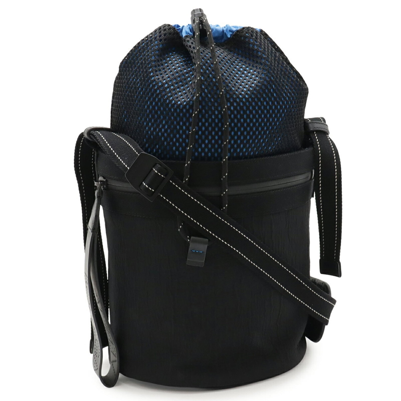 Nylon Veneta Bottega Shoulder Bag: Nylon Veneta Bottega Shoulder Bag Black or Blue Nylon Veneta Bottega Shoulder Bag, 20.5cm x 25cm x 19cm, 510g, with Dust Bag. This Bottega Veneta shoulder bag is made from nylon and features a sleek