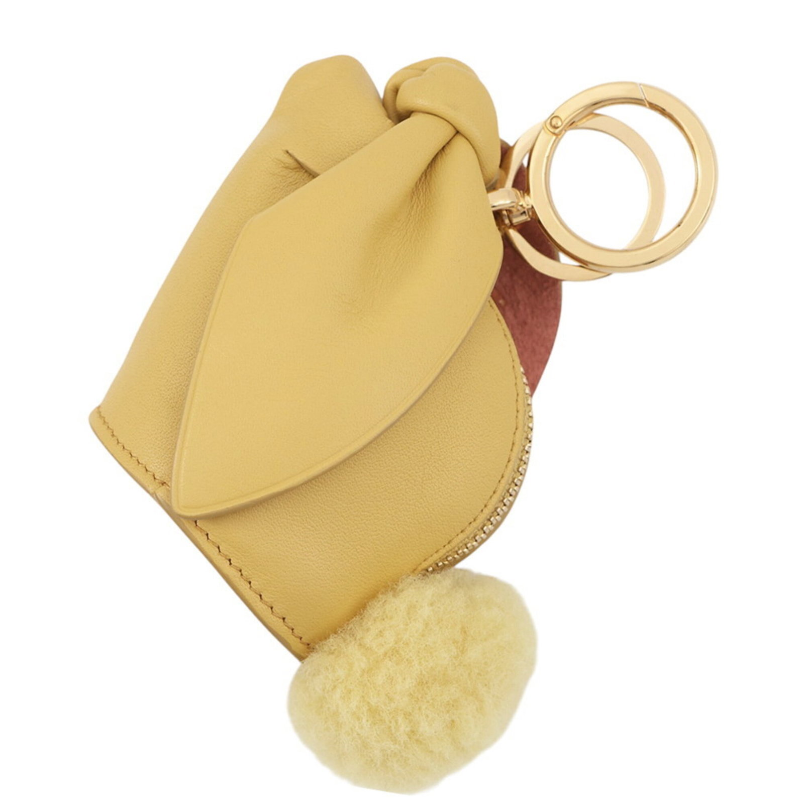 Handbag Leather Pouch Loewe: Handbag Leather Pouch Loewe Yellow Handbag Leather Pouch from Loewe, Spain, measures 9cm x 12cm x 4.5cm, with a classic design and premium leather material. This stylish pouch features a bright
