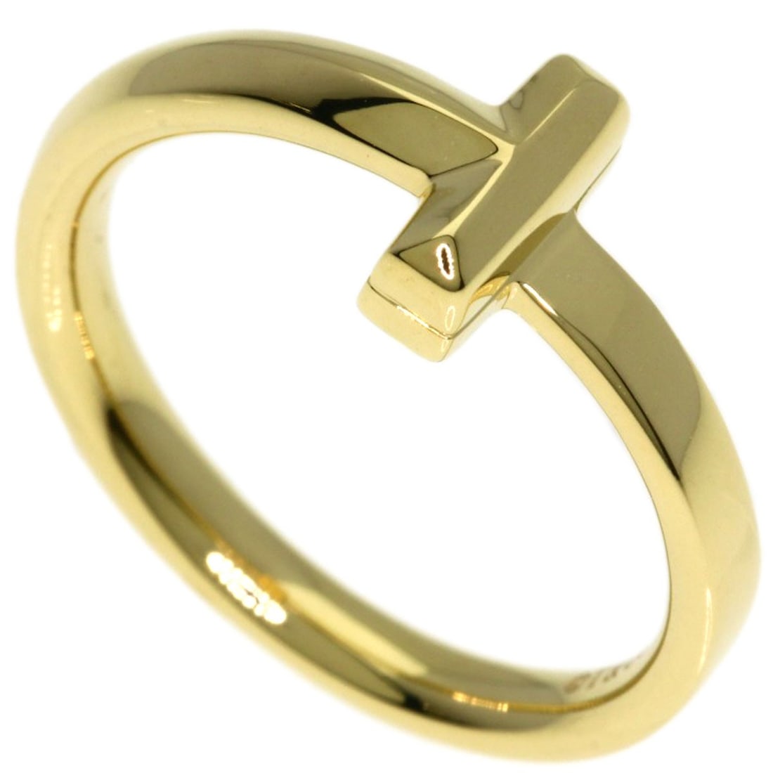 Narrow Ring Tiffany&Co K18 Yellow Gold: Narrow Ring Tiffany&Co K18 Yellow Gold Narrow Ring in K18 Yellow Gold from Tiffany&Co. This 4.25 US ring features a K18 yellow gold construction, making it a durable and long-lasting piece. The ring's