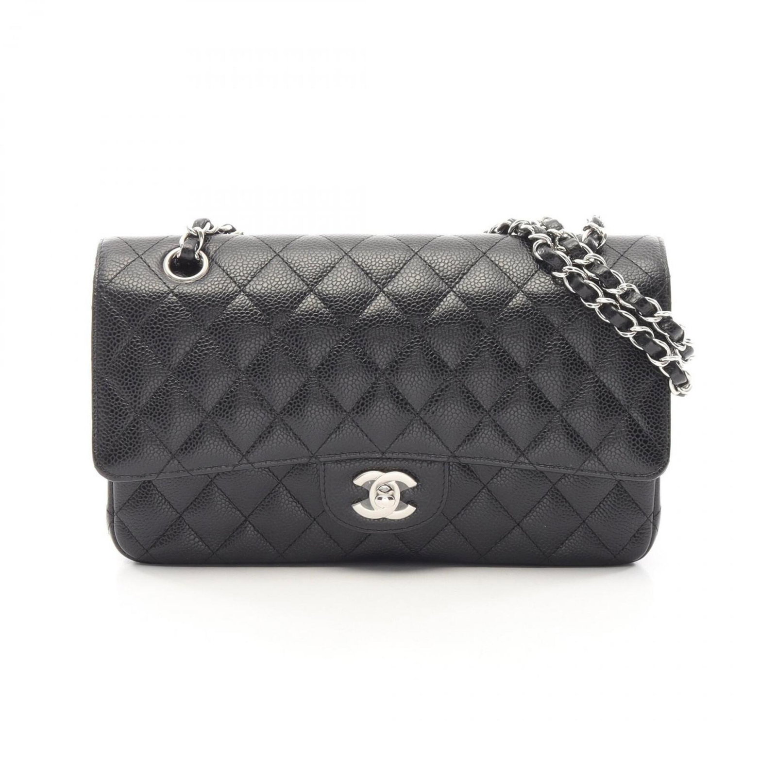 Calfskin Grained Shoulder Bag Handbag: Calfskin Grained Shoulder Bag Handbag Calfskin Grained Shoulder Bag Handbag in Black. This Chanel shoulder bag features a classic design with a 16cm x 25cm x 6.5cm size, made from high-quality grained