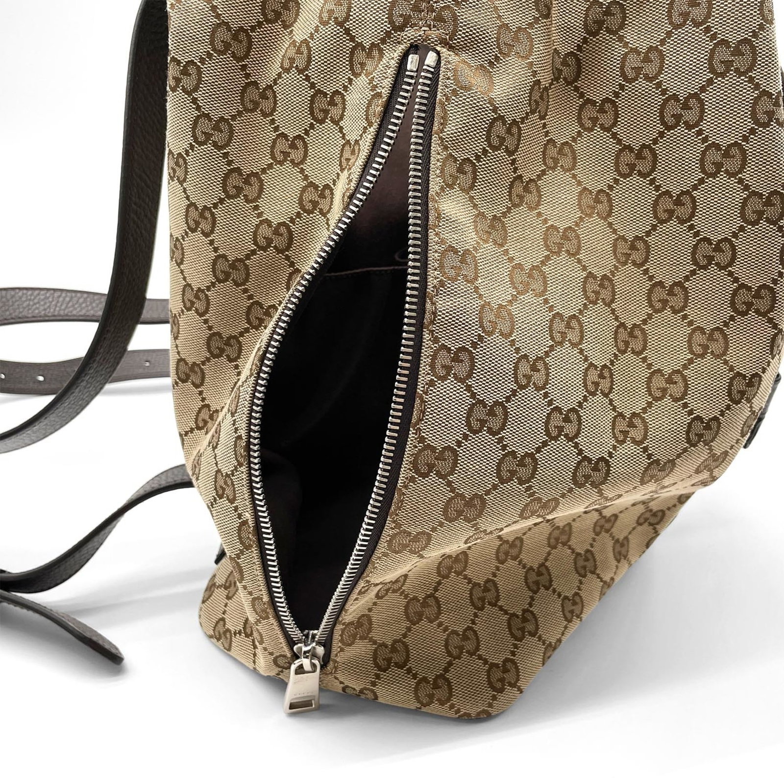 Canvas leather backpack Gucci - 11