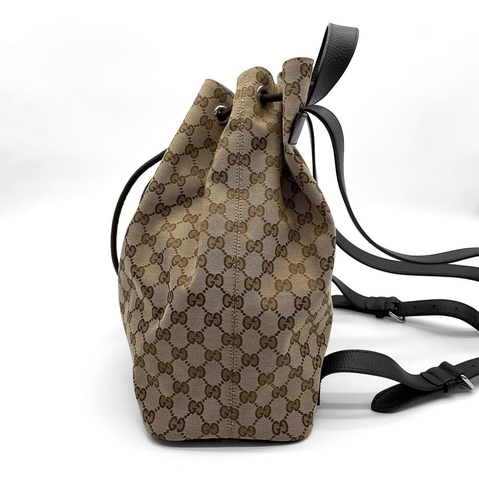 Canvas leather backpack Gucci - 3