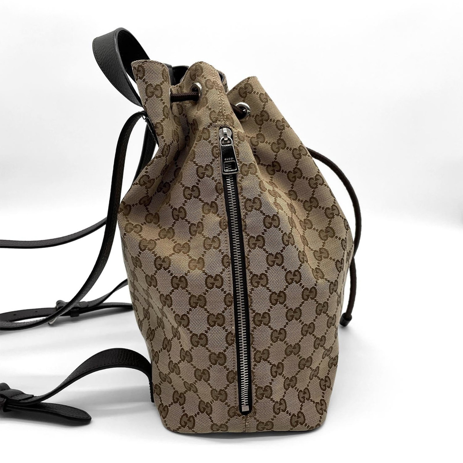 Canvas leather backpack Gucci - 4