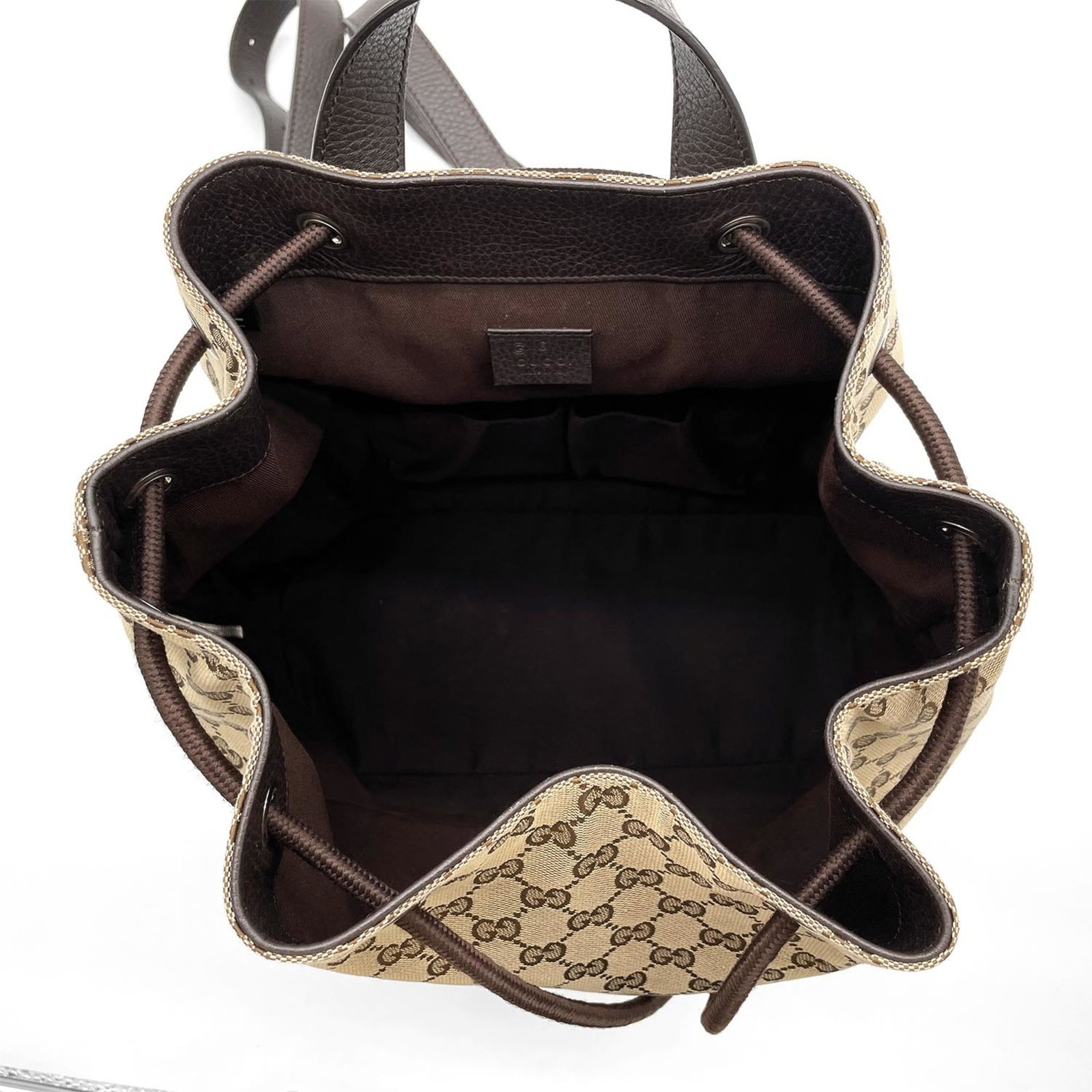 Canvas leather backpack Gucci - 7