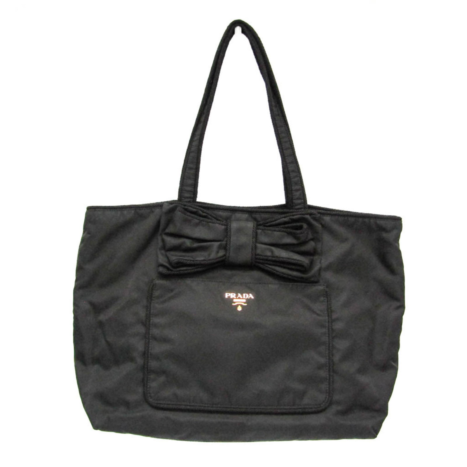Tote Bag Nylon Prada: Tote Bag Nylon Prada Black Tote Bag with Magnetic Snap Closure, Nylon Material, and Two Pockets. This Prada TESSUTO Ribbon Tote features a sleek design with a 40cm opening width, 51cm handle length, a
