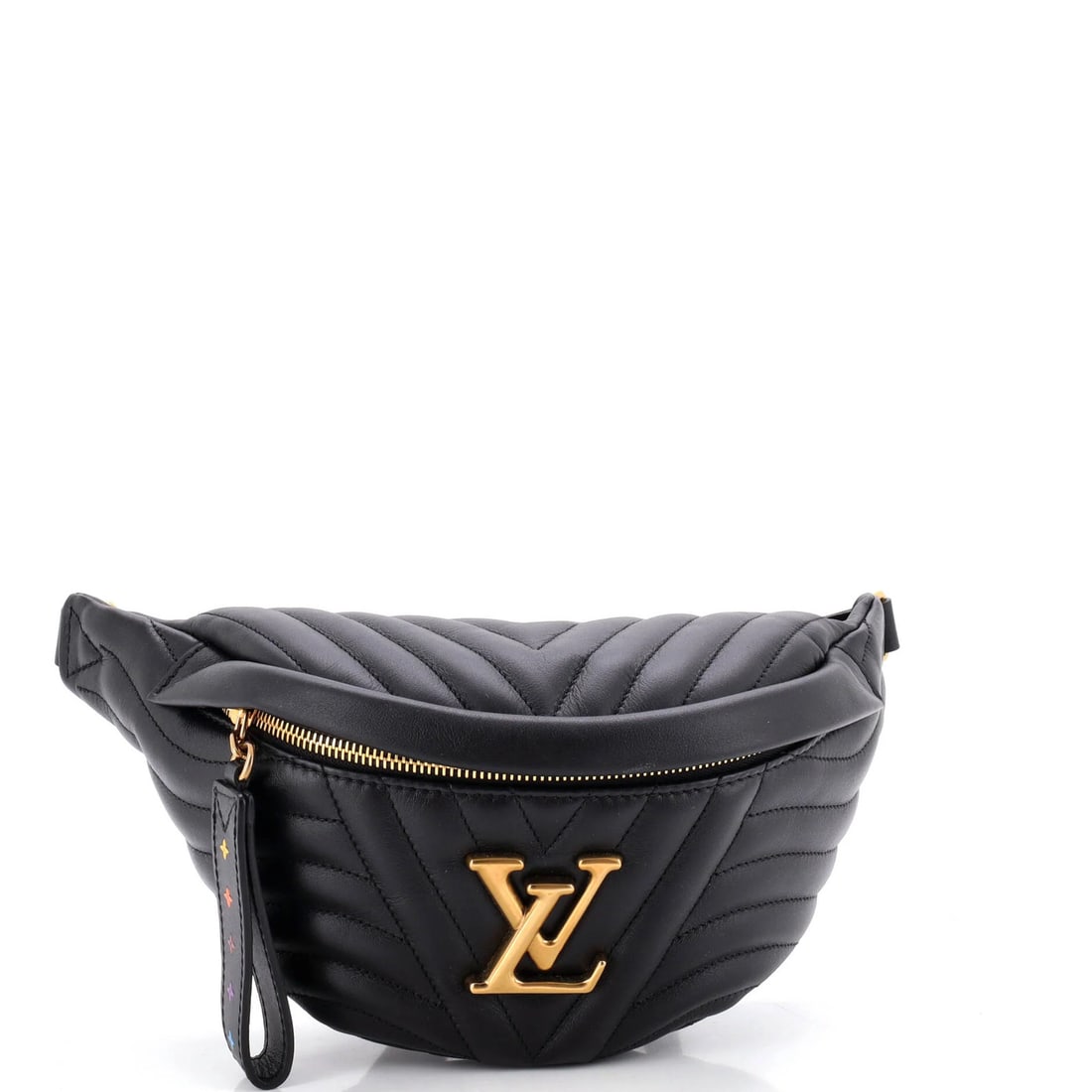 New Wave Bumbag Quilted Leather Louis Vuitton: New Wave Bumbag Quilted Leather Louis Vuitton The New Wave Bumbag Quilted Leather Louis Vuitton boasts a sleek black exterior with gold hardware, featuring a quilted leather design that adds texture