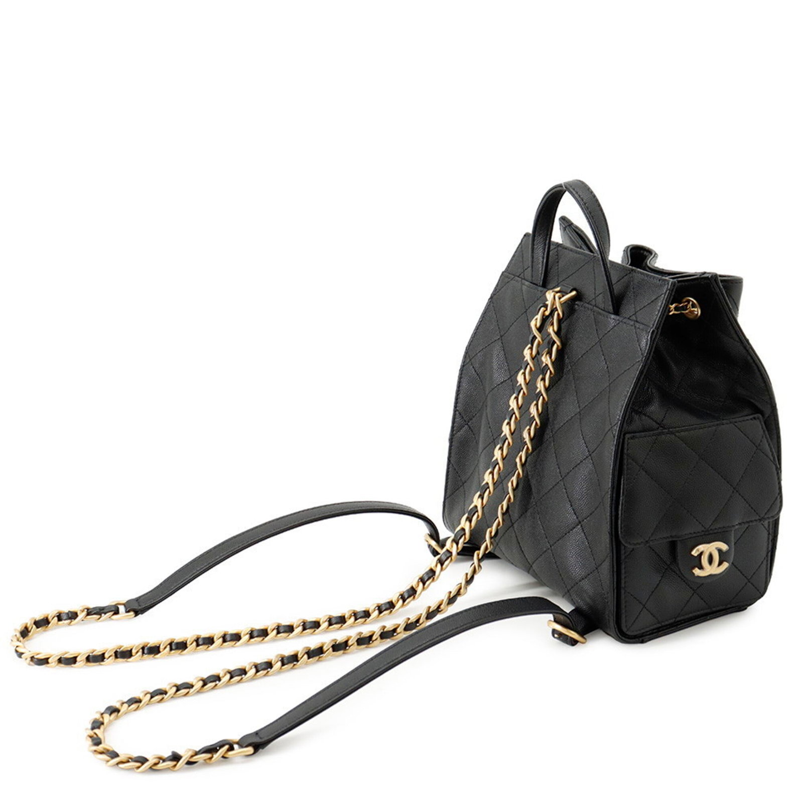 Calfskin Grained Chanel Backpack - 2