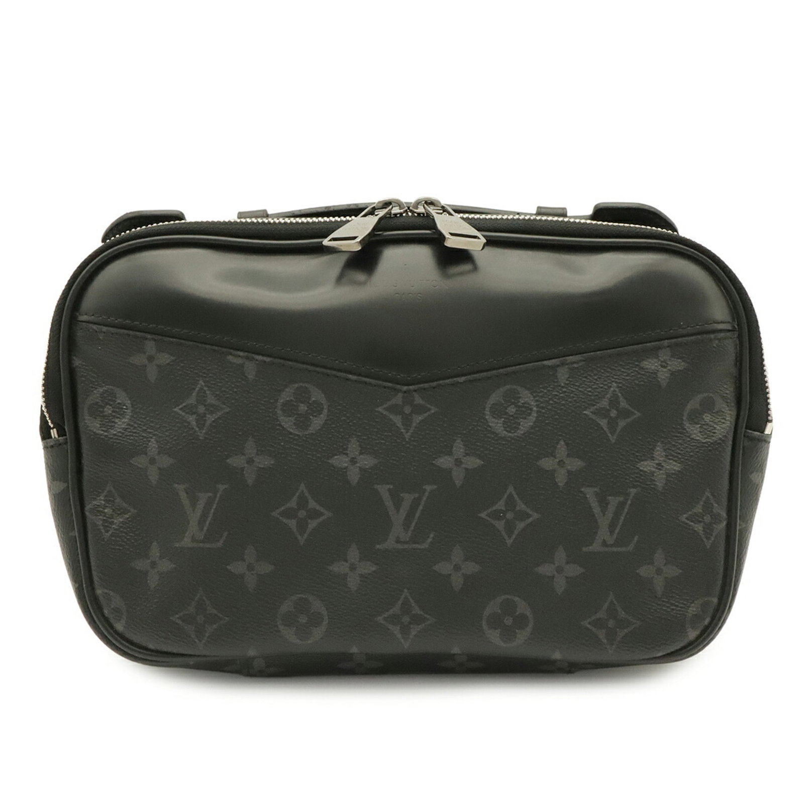 Louis Vuitton Clutch Bag Pouch Sling Bag Monogram Eclipse Canvas Leather: Louis Vuitton Clutch Bag Pouch Sling Bag Monogram Eclipse Canvas Leather Monogram Eclipse canvas leather gives this Louis Vuitton clutch bag a sleek, modern look. The black and gray color combination