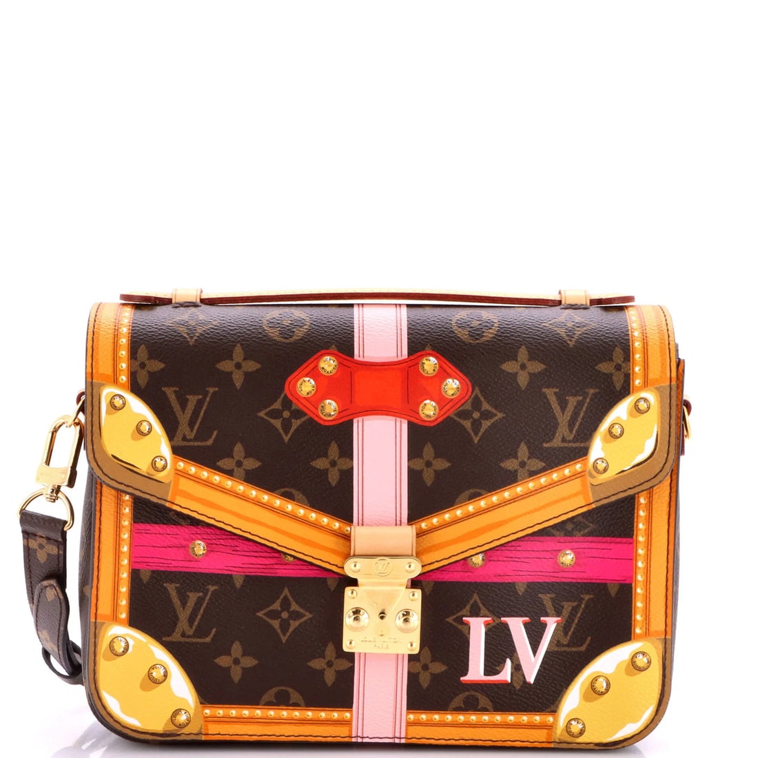 Trunks Monogram Canvas Pochette Summer Edition Limited Louis Vuitton: Trunks Monogram Canvas Pochette Summer Edition Limited Louis Vuitton Trunks Monogram Canvas Pochette Summer Edition Limited Louis Vuitton - A stylish and versatile cross body bag in brown canvas,