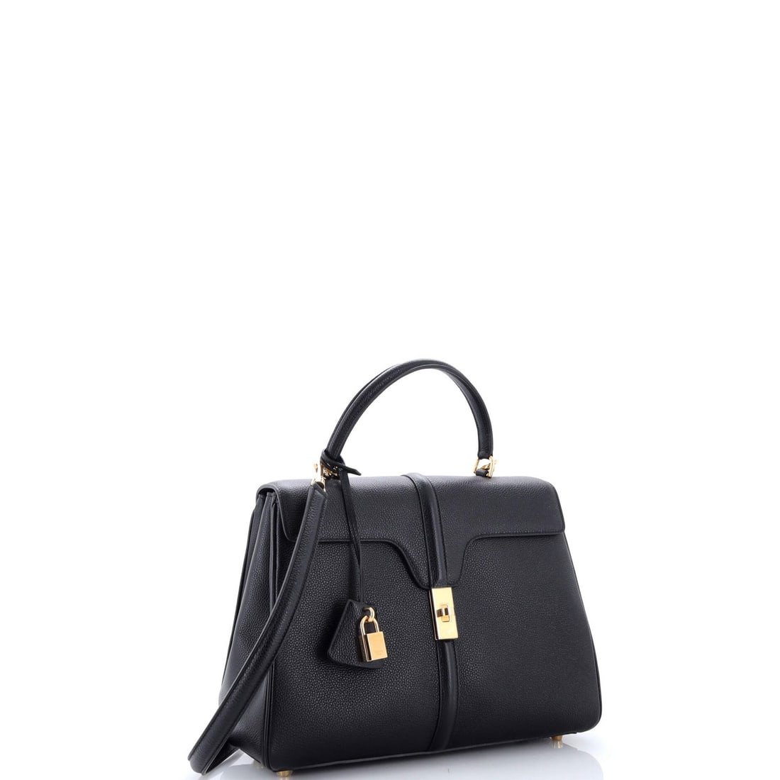 Calfskin Top Handle Bag Celine 16 Grained Medium - 2