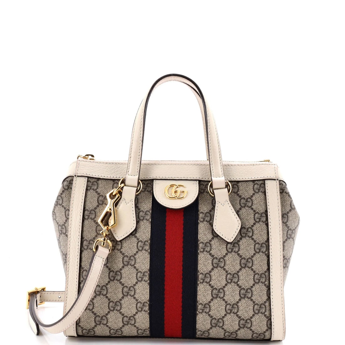 Canvas GG Coated Top Small Gucci Ophidia: Canvas GG Coated Top Small Gucci Ophidia Canvas GG Coated Top Small Gucci Ophidia features a neutral exterior with a signature GG Coated canvas design, measuring 8" tall and 9.5" wide. The small size