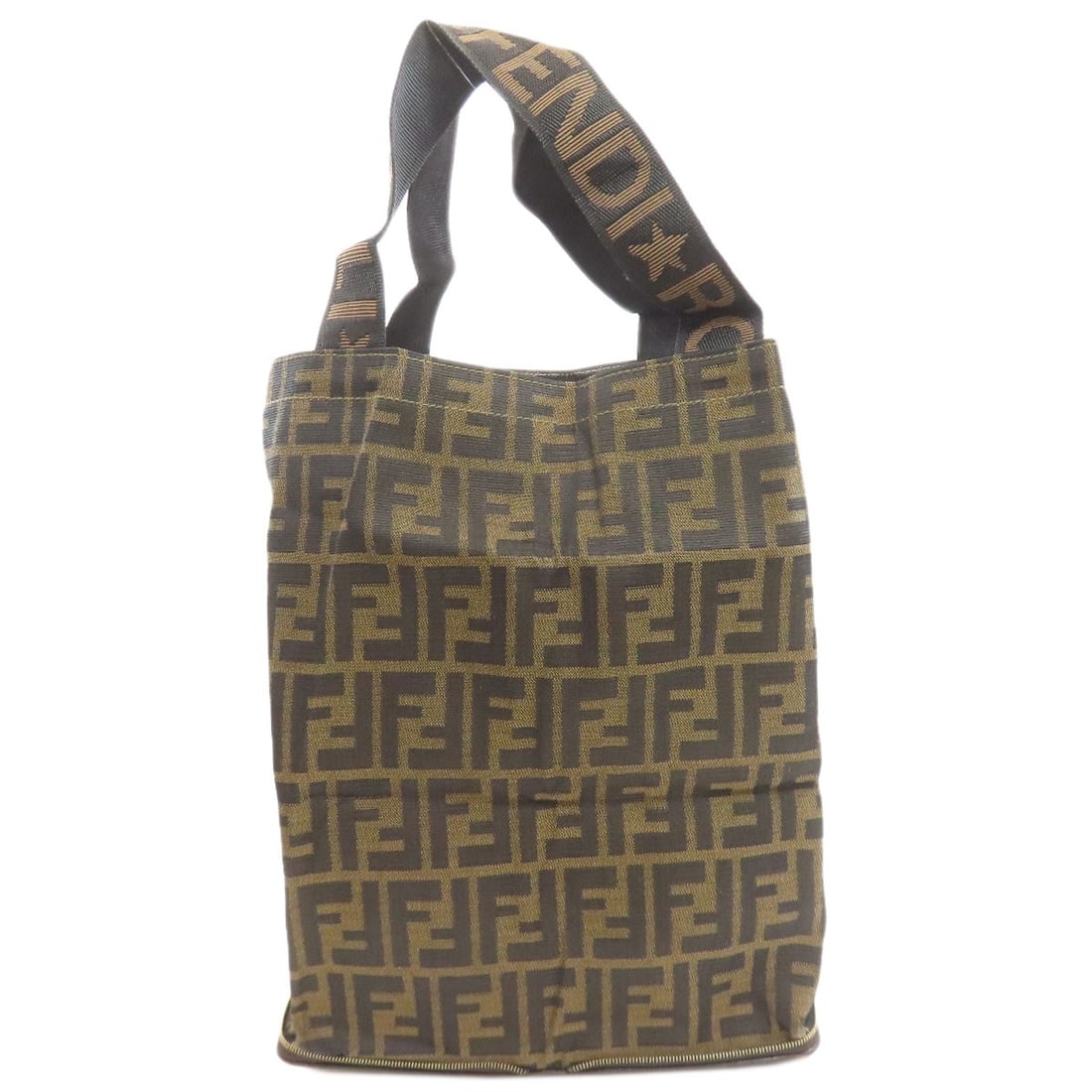Eco Canvas Tote Bag Fendi Zucca Pattern: Eco Canvas Tote Bag Fendi Zucca Pattern Brown canvas tote bag with the iconic Fendi Zucca pattern, a stylish and versatile accessory for everyday use. This tote bag's canvas exterior is a classic