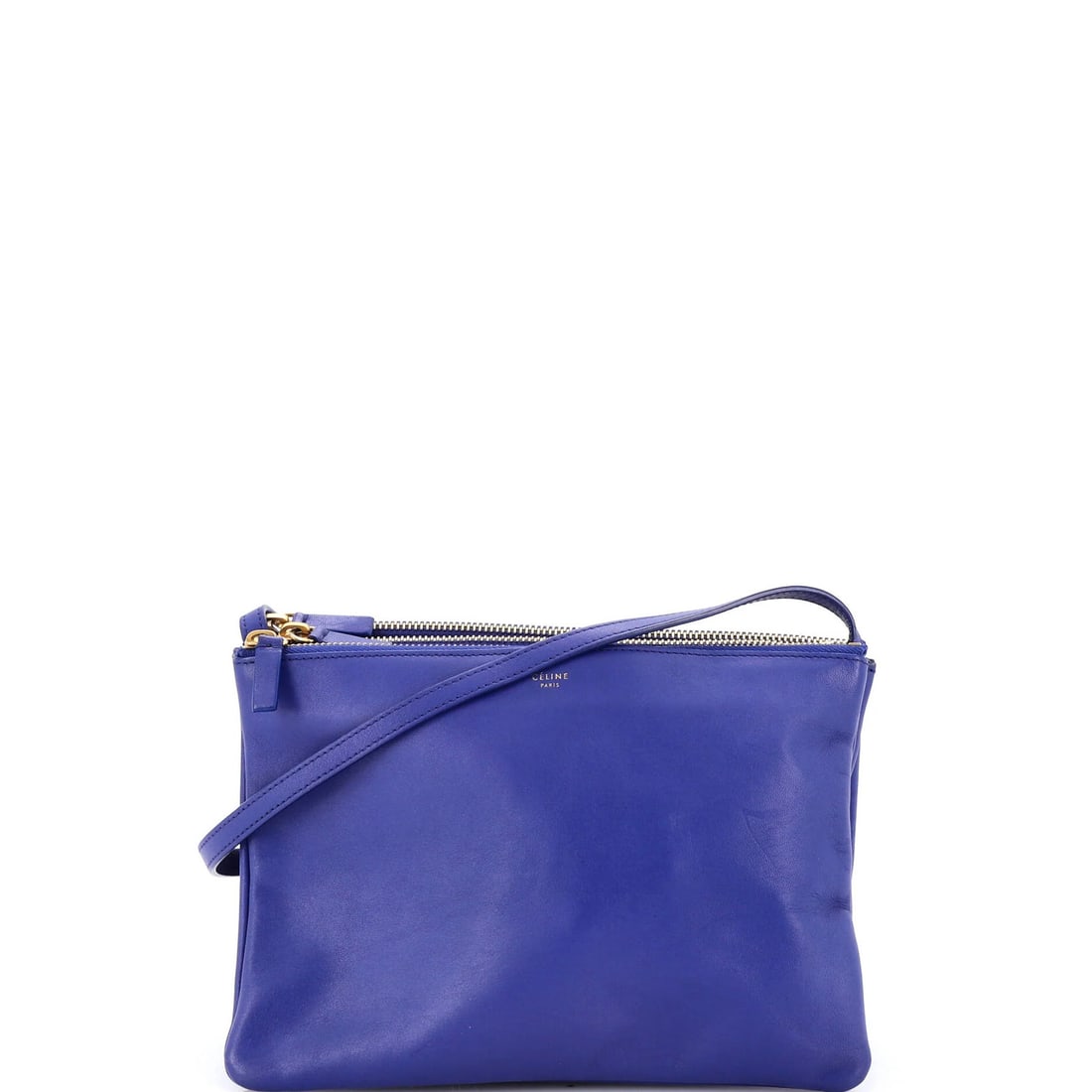 Small Leather Crossbody Bag Trio Celine: Small Leather Crossbody Bag Trio Celine Small Leather Crossbody Bag Trio Celine is a versatile and stylish accessory. This blue leather small crossbody bag features a classic design with a 5" handle