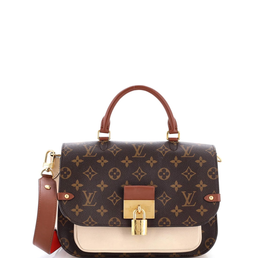 Handbag Monogram Canvas Vuitton Leather Louis Vaugirard: Handbag Monogram Canvas Vuitton Leather Louis Vaugirard Canvas Coated Leather Louis Vuitton Vaugirard Handbag with Brown Exterior and Neutral Interior. This Brown Vaugirard Handbag features a canvas