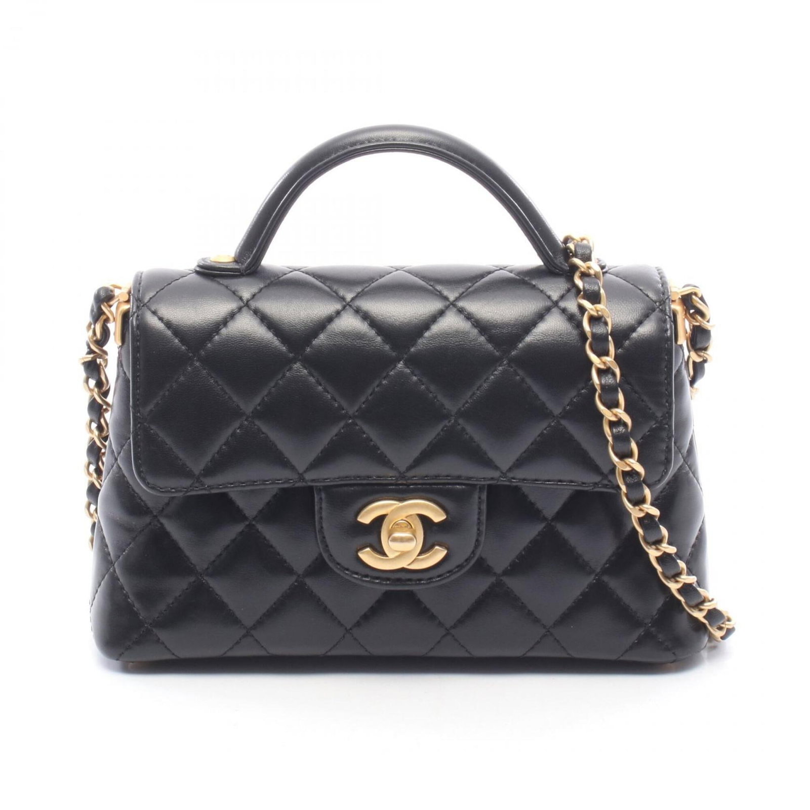 Shoulder Bag Leather Handbag Chanel: Shoulder Bag Leather Handbag Chanel Black leather shoulder bag with gold hardware, measuring 13cm x 20.5cm x 6cm. This Chanel handbag features a classic design with a timeless black color and gold acc