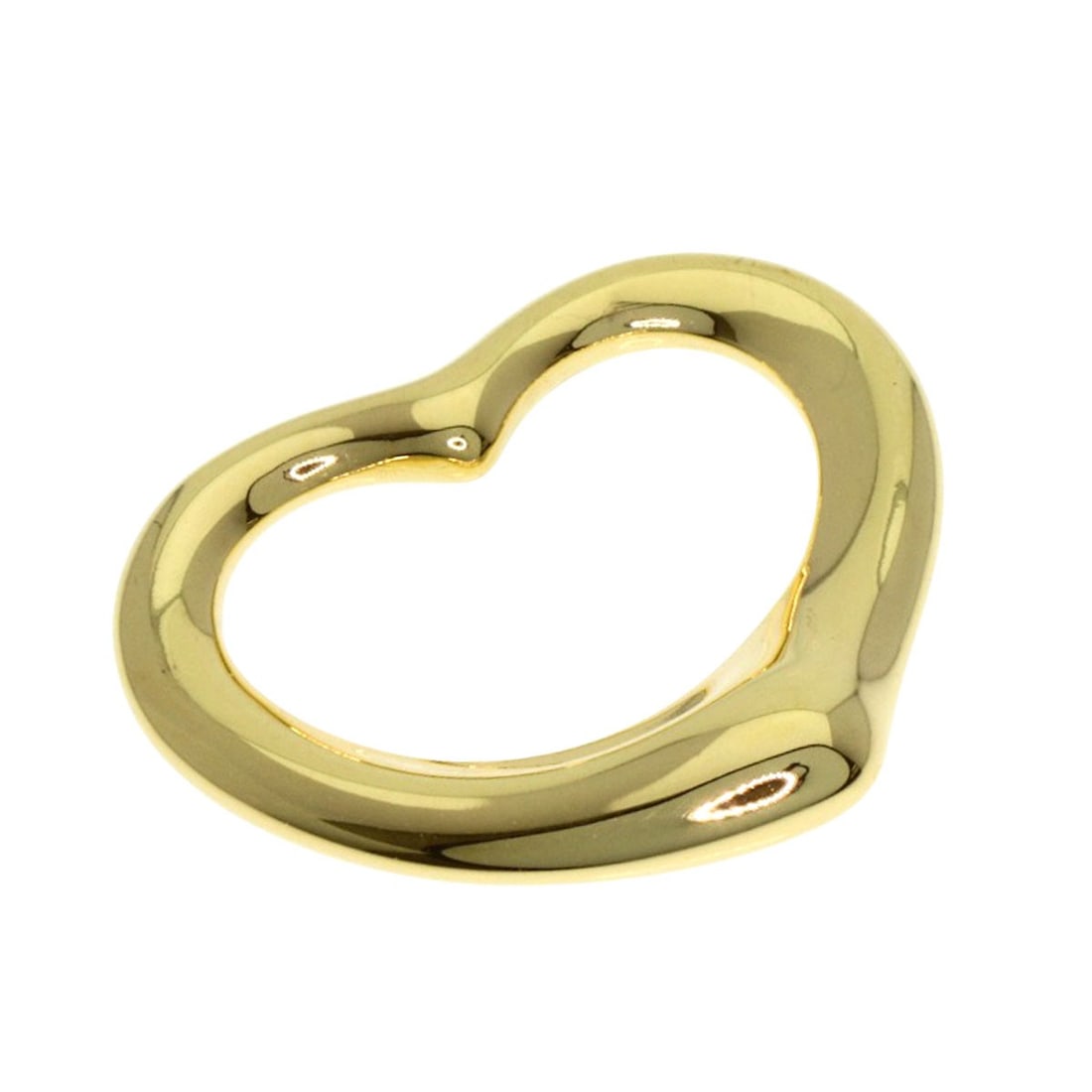 Yellow Gold Pendant K18 Open Heart Tiffany&Co: Yellow Gold Pendant K18 Open Heart Tiffany&Co Yellow Gold Pendant K18 Open Heart Tiffany&CoTopaz-free K18 18K Yellow Gold pendant with an open heart design, showcasing the intricate details of this