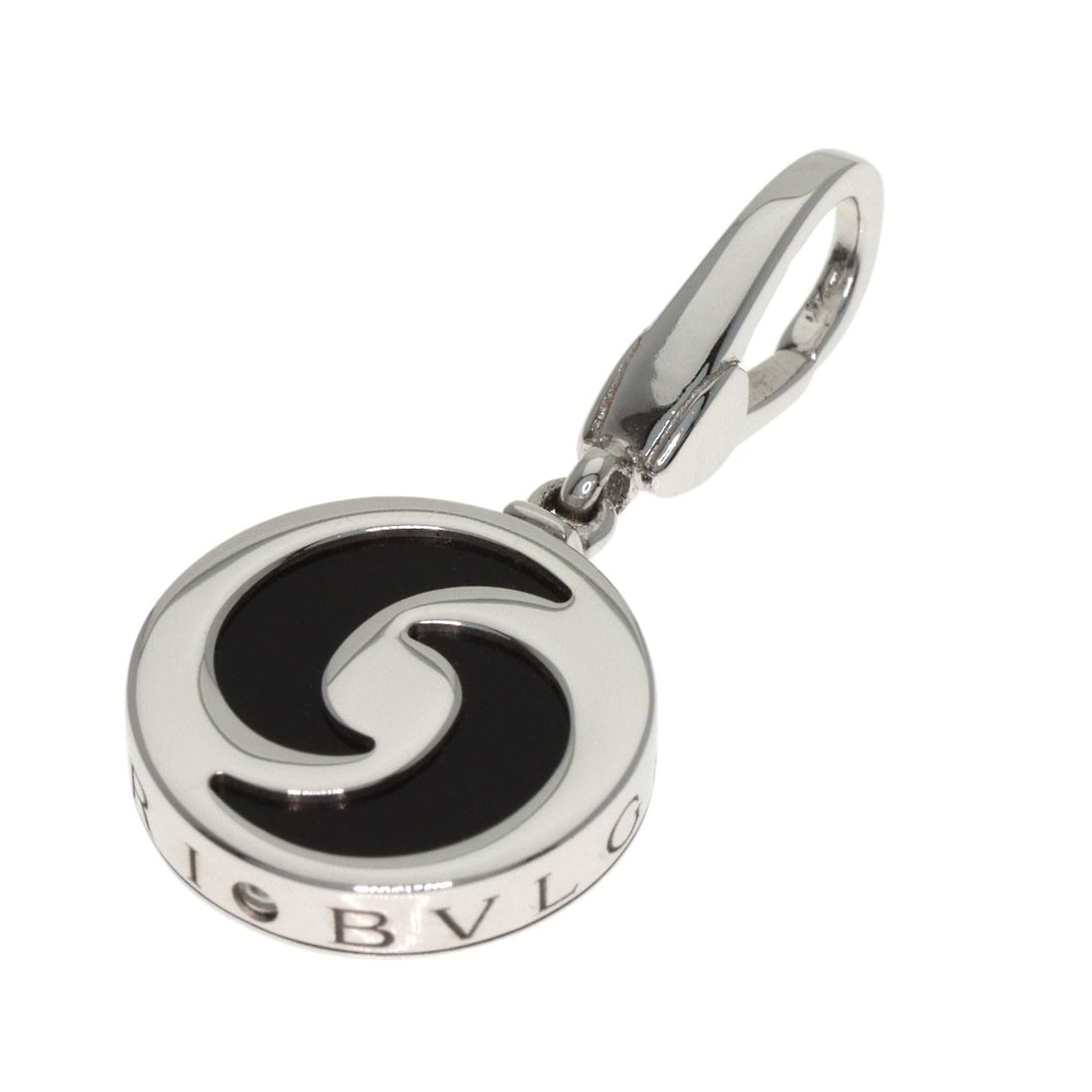 White Gold K18 Optical Charm Pendant Top Bvlgari: White Gold K18 Optical Charm Pendant Top Bvlgari K18 White Gold BVLGARI Pendant Top, a sleek and sophisticated design featuring the iconic Italian luxury brand. This sterling silver K18 white gold pen