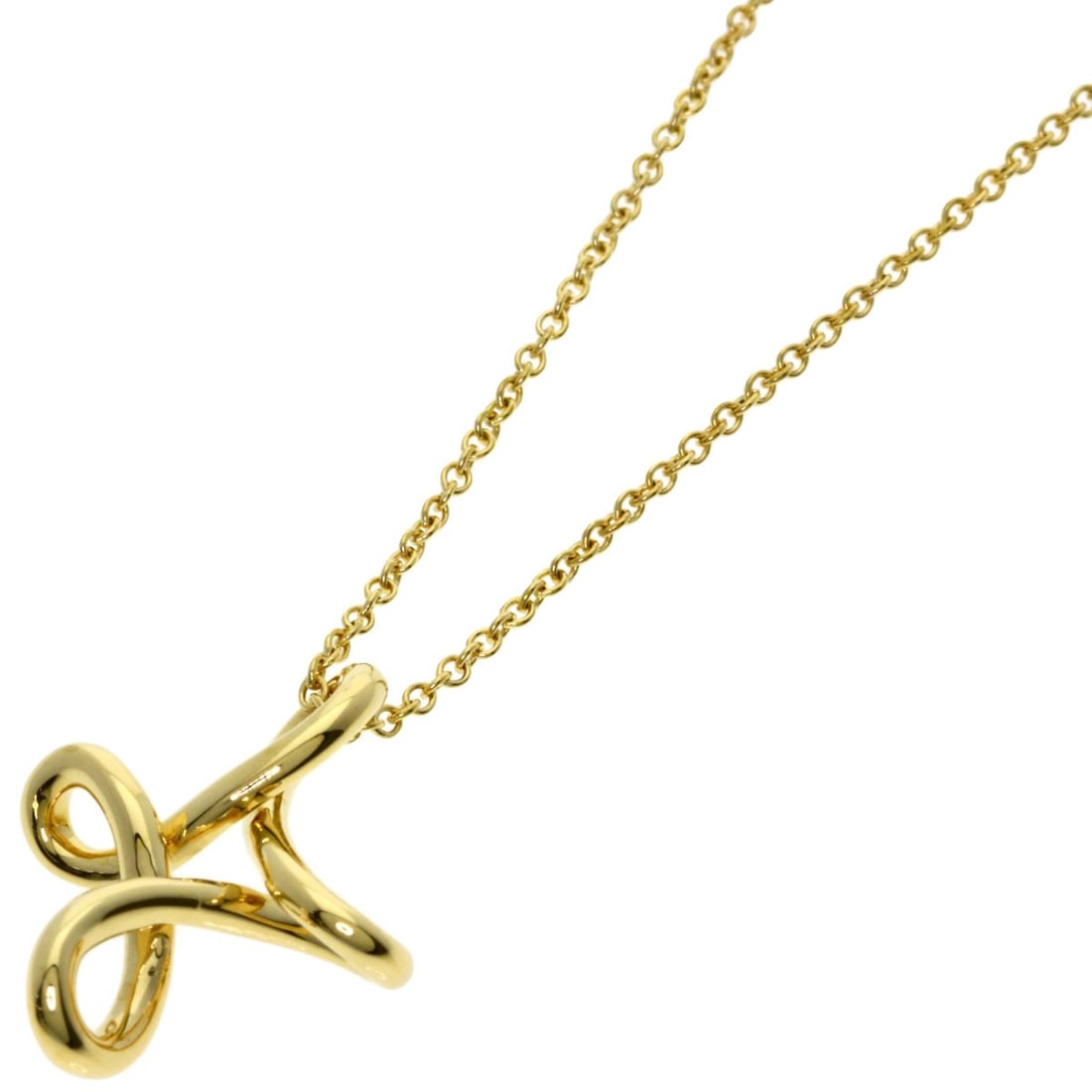 Tiffany Co Infinity Cross Necklace K18 Yellow Gold: Tiffany Co Infinity Cross Necklace K18 Yellow Gold K18 Yellow Gold Tiffany Co Infinity Cross Necklace boasts a sleek and modern design, crafted from 18k gold for a luxurious touch. Measuring 15.7 inch