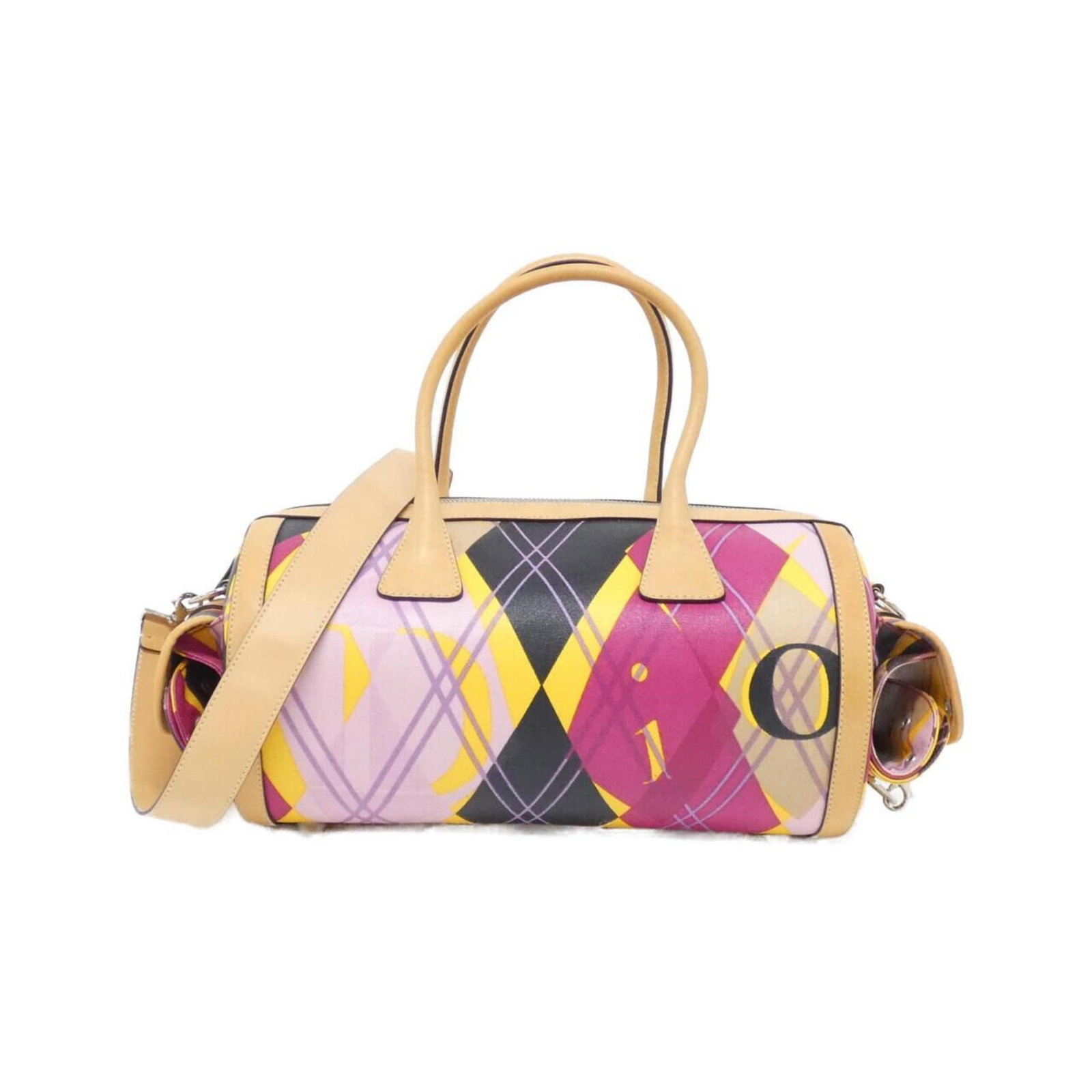 Christian Dior Leather Canvas Bag Boston: Christian Dior Leather Canvas Bag Boston The Christian Dior Leather Canvas Bag Boston boasts a unique blend of coated canvas and leather, creating a stylish and durable design. This iconic bag feature