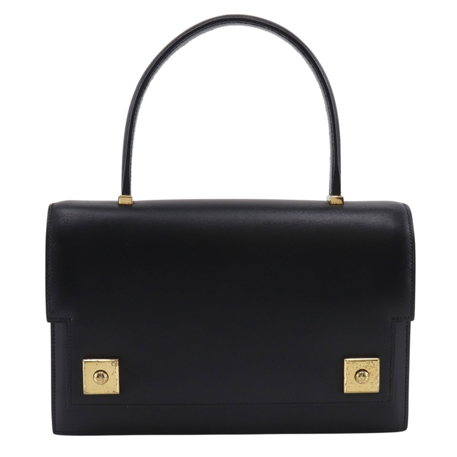 Calf Leather Handbag Box Hermes: Calf Leather Handbag Box Hermes Box calf leather construction, a hallmark of Hermes' craftsmanship, is showcased in this sleek black handbag. Measuring 17cm x 25cm x 5cm, it offers a compact and