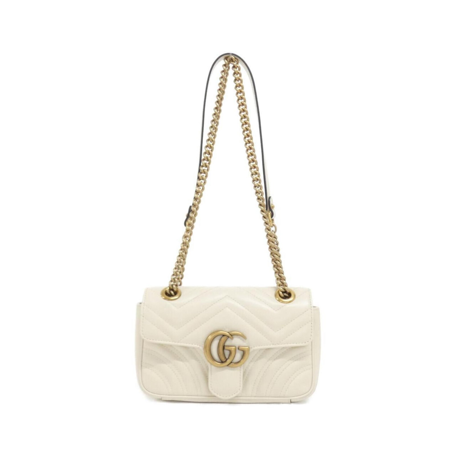 Shoulder Bag Leather Quilting Gucci: Shoulder Bag Leather Quilting Gucci This Gucci shoulder bag features a unique quilting design made from high-quality leather, with a crisp white color. The bag's compact size makes it perfect for ever