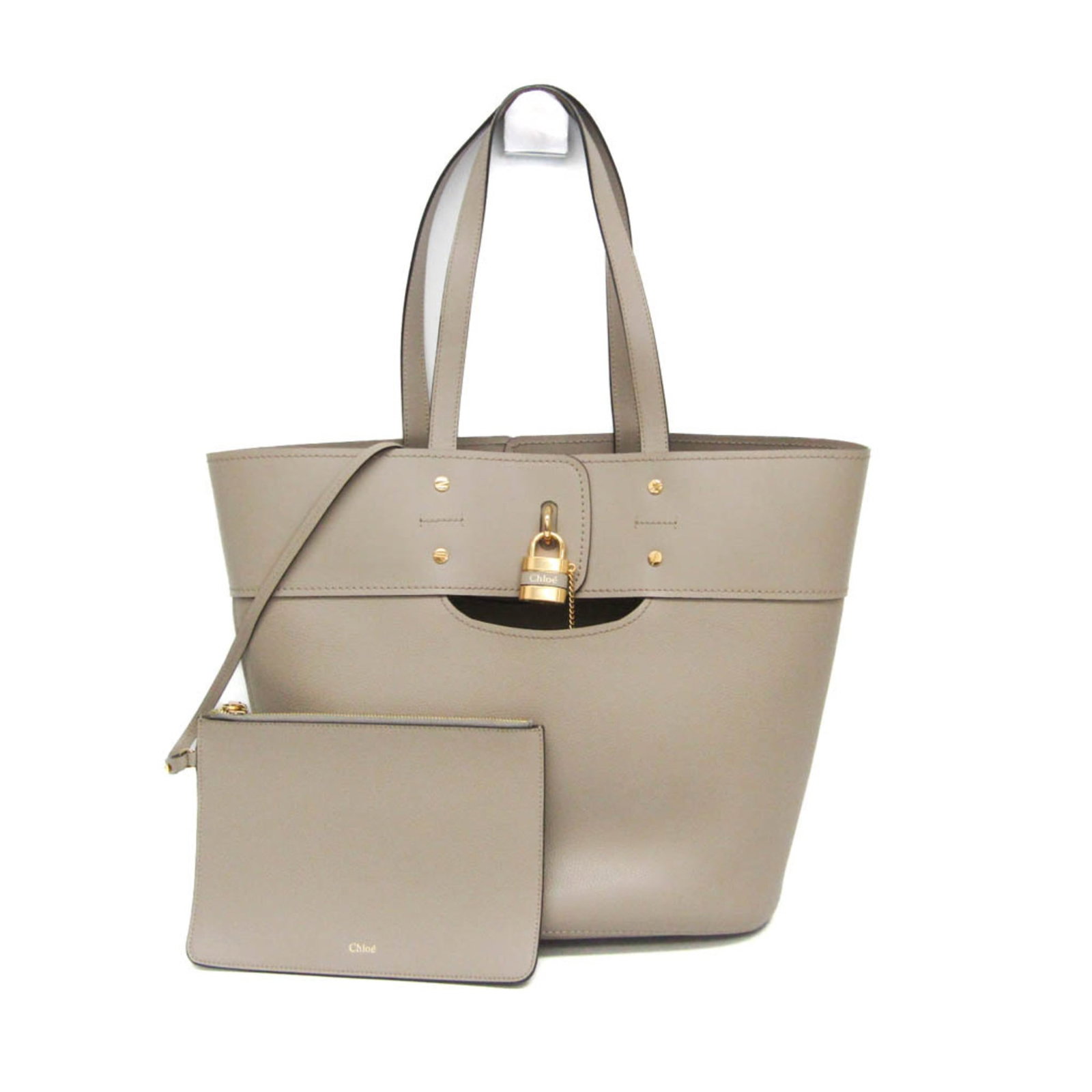 Chlo Tote Bag Leather: Chlo Tote Bag Leather Leather Chlo Mylo Tote Bag with a sleek grayish color and open closure, measuring 33cm x 33cm x 17cm. The bag features a spacious pouch with dimensions H17cm x W24cm and a