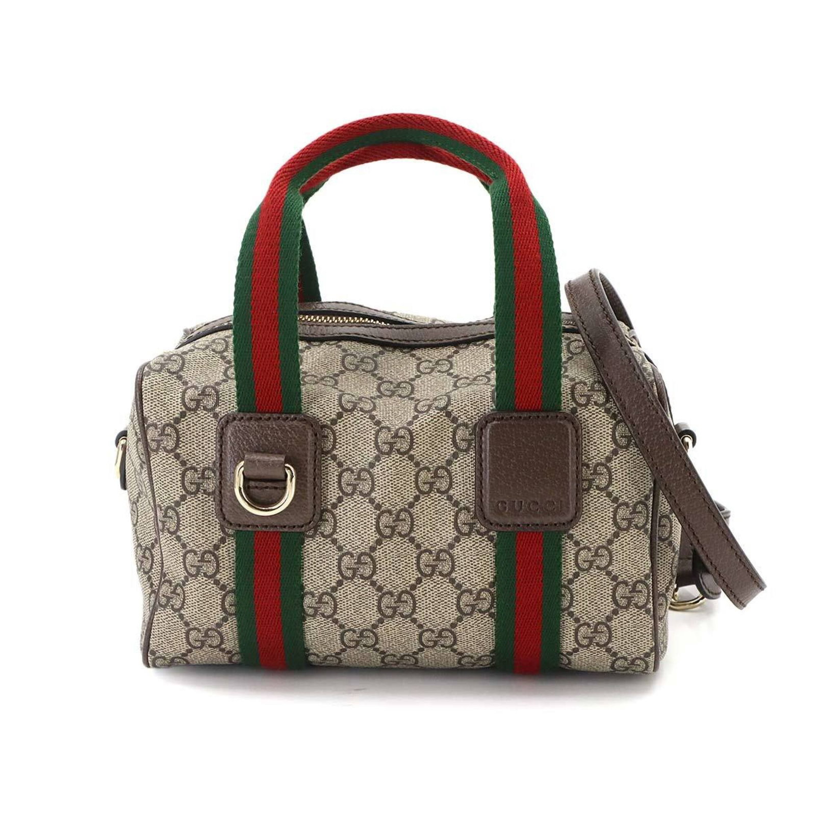 Handbag Supreme Gucci Leather: Handbag Supreme Gucci Leather GG Supreme leather craftsmanship shines in this exquisite Gucci handbag, boasting a timeless beige and brown color combination. Measuring 12.5cm x 20cm x 12cm, this