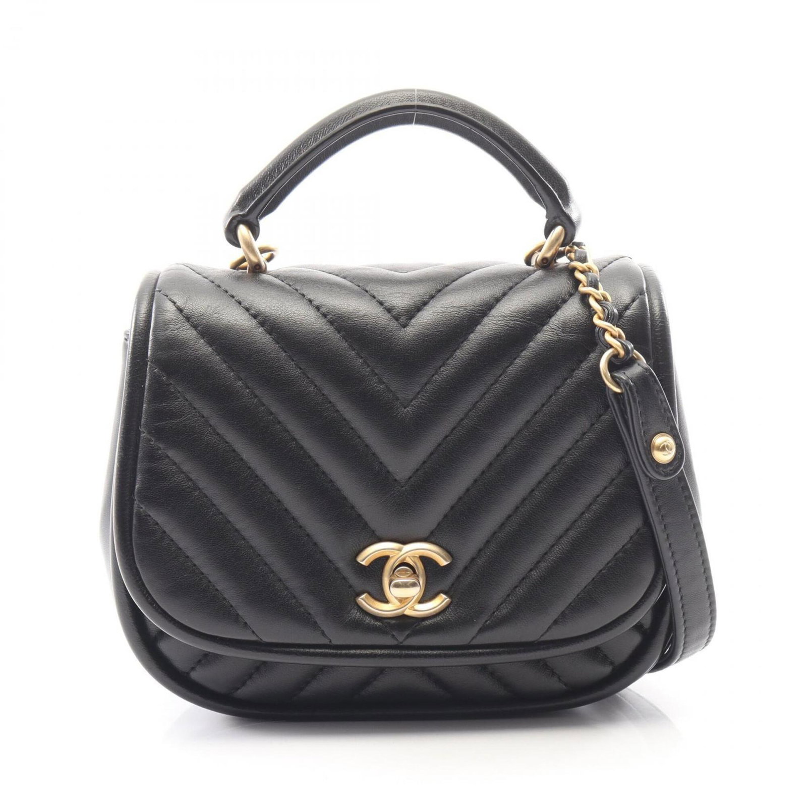 Shoulder Bag Leather Handbag Chanel: Shoulder Bag Leather Handbag Chanel This black lambskin shoulder bag from Chanel features a sleek and sophisticated design, with a compact size that makes it perfect for everyday use. Measuring 14cm