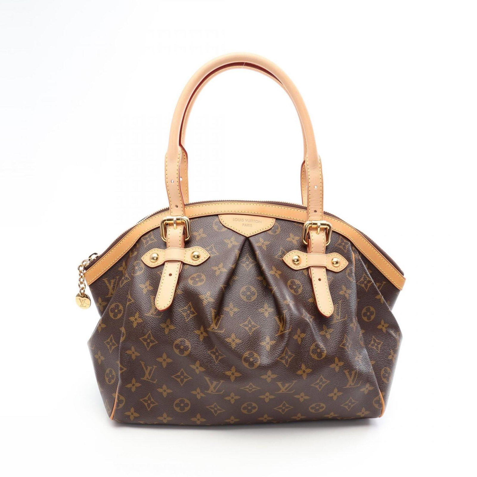 Handbag Coated Canvas Leather Louis Vuitton: Handbag Coated Canvas Leather Louis Vuitton Coated canvas and leather make up this Louis Vuitton handbag, available in brown. Measuring 27cm x 33cm x 19cm, it features a classic design. The item is a