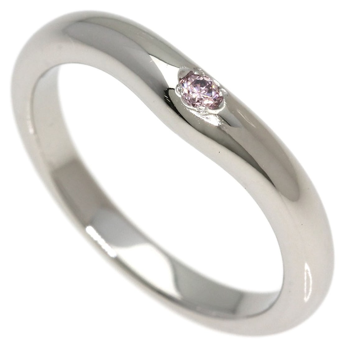 Mikimoto Pink Diamond Ring Platinum Pt950: Mikimoto Pink Diamond Ring Platinum Pt950 Platinum Pt950 ring featuring a 0.03ct pink diamond, a delicate and elegant design that showcases the beauty of this precious stone. The ring's silver metal