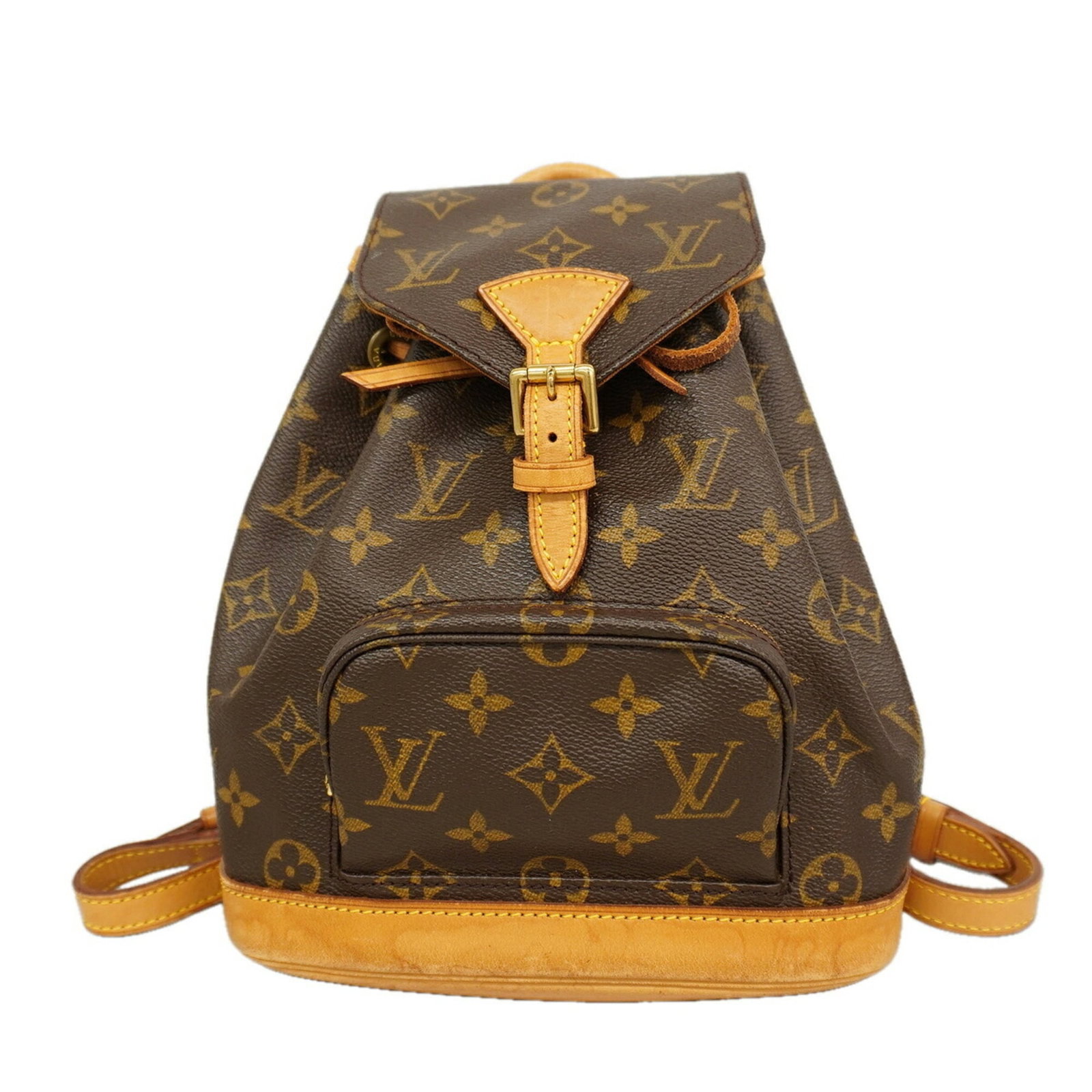 Louis Vuitton Backpack: Louis Vuitton Backpack Brown Louis Vuitton Backpack with classic design and signature monogram pattern, measuring 24.5cm x 21cm x 10cm. The backpack's timeless style and durable construction make it