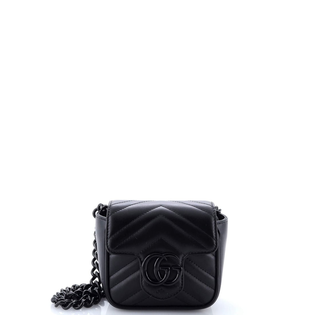 Marmont Flap Matelasse Leather Belt Mini Gucci Bag: Marmont Flap Matelasse Leather Belt Mini Gucci Bag Mini GG Marmont Flap Belt Bag in Matelasse Leather, a stylish and compact accessory from Gucci. The black exterior features a signature Marmont flap 