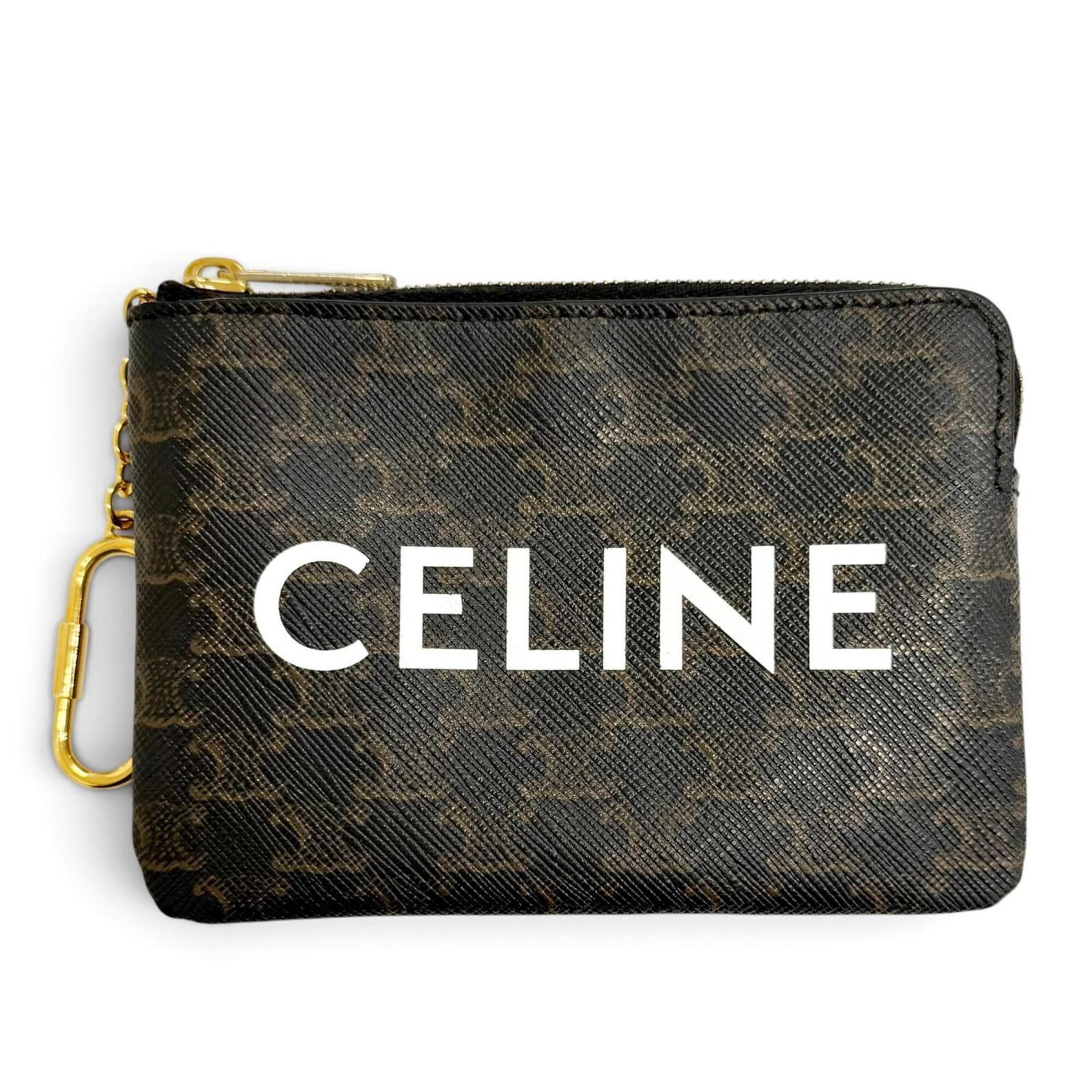 Coin Purse Coin Case Canvas: Coin Purse Coin Case Canvas Canvas Coin Purse Case from Celine, Italy, features a sturdy brown canvas construction with a compact 9cm x 12.5cm size, making it a practical and stylish accessory for eve