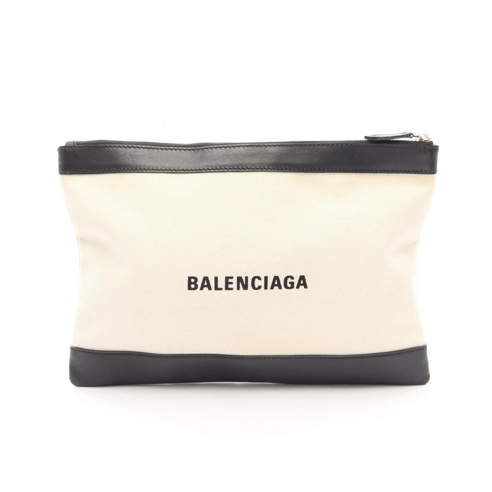 Canvas Leather Bag Clutch Balenciaga: Canvas Leather Bag Clutch Balenciaga Canvas Leather Bag Clutch Balenciaga. This black canvas and leather clutch bag features a unique combination of materials and a sleek design. With its 22.5cm x 33c