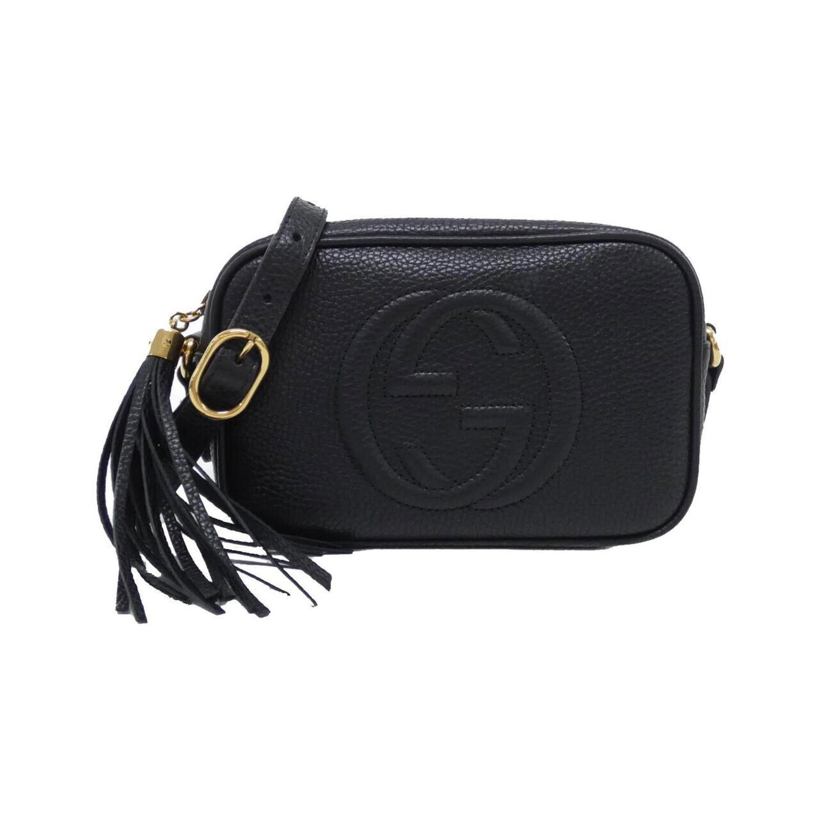 Shoulder Bag Leather: Shoulder Bag Leather Black leather shoulder bag with gold hardware, measuring 11cm x 17cm x 6cm, perfect for everyday carry. This stylish bag features a classic design and premium leather