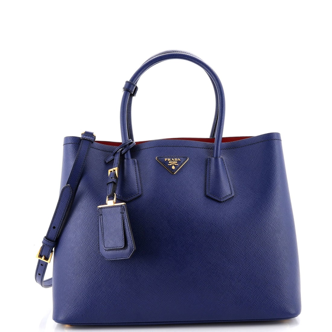 Saffiano Leather Cuir Tote Double Prada Medium (1 of 6)