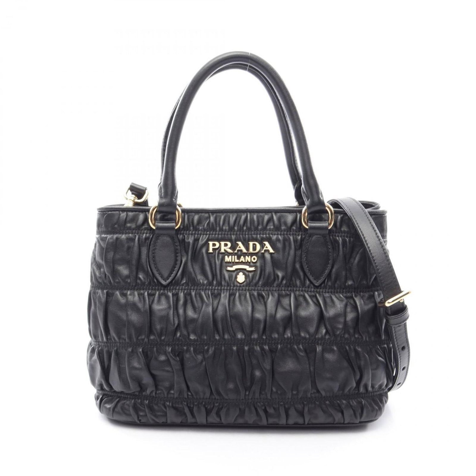 Handbag Leather Prada: Handbag Leather Prada Black leather Prada handbag with dimensions 19cm x 24.5cm x 14.5cm. This stylish bag features a sleek design and premium leather material. Item Specifics: Brand: Prada MPN: