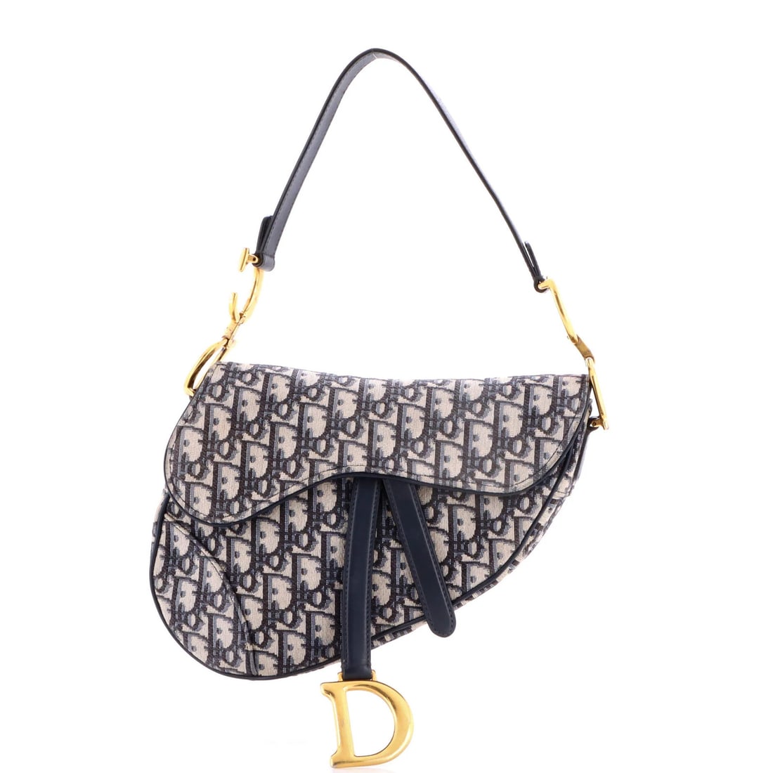Canvas Oblique Medium Saddle Handbag Dior Christian (1 of 7)