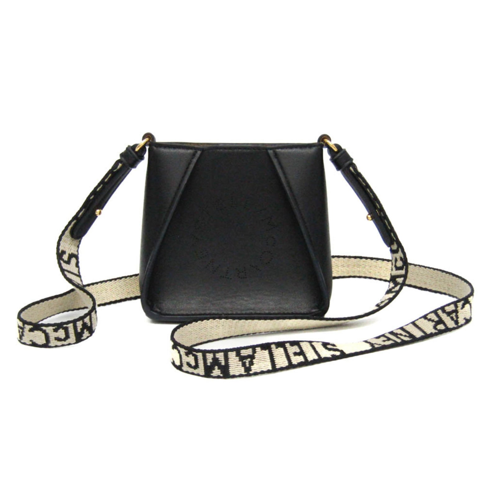 Shoulder Bag Polyester Elastane Stella McCartney: Shoulder Bag Polyester Elastane Stella McCartney The Stella McCartney Mini Stella Logo Shoulder Bag is a sleek and stylish accessory made from a combination of polyester and elastane. Measuring just 1